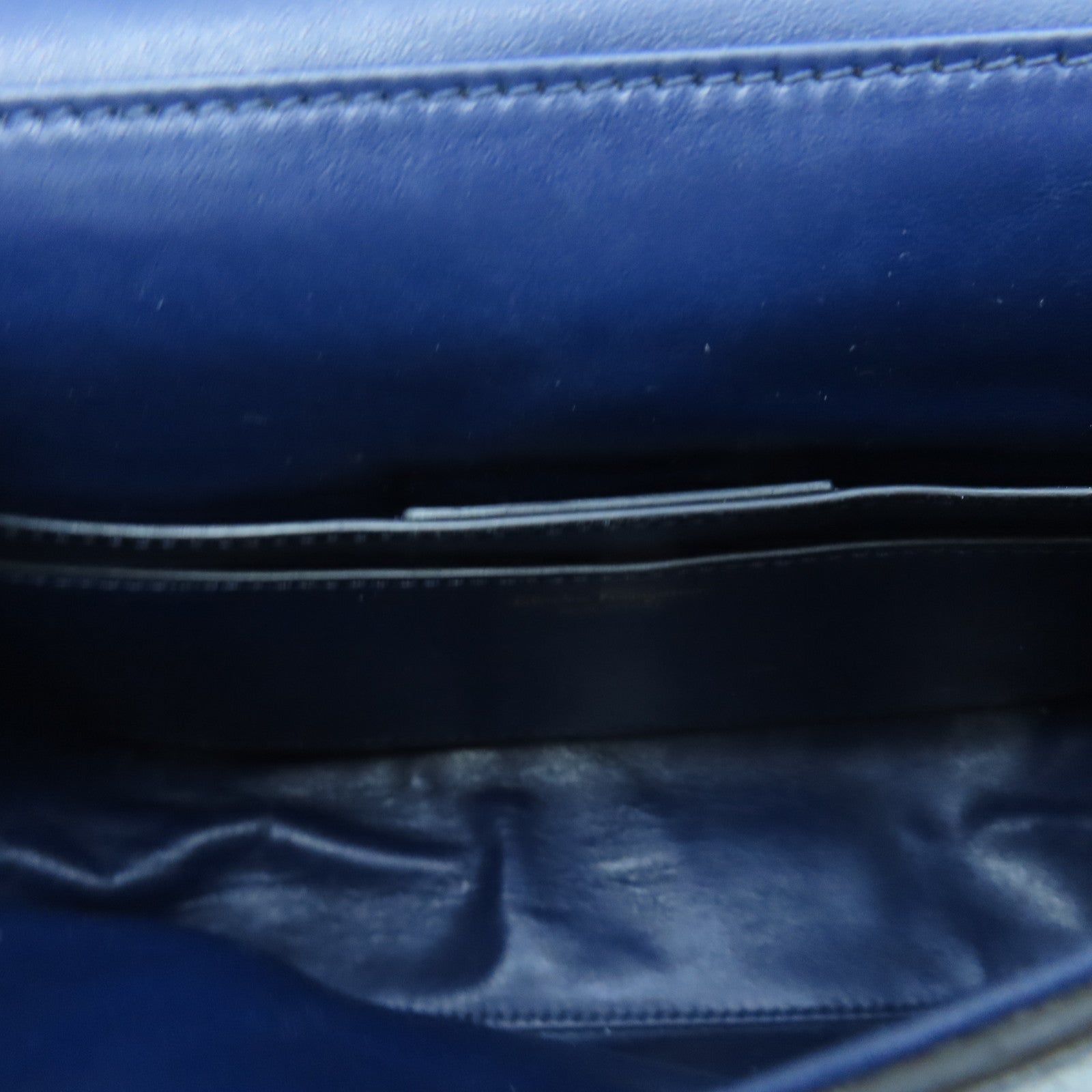 Salvatore Ferragamo Leather Shoulder Bag Gold Buckle Blue