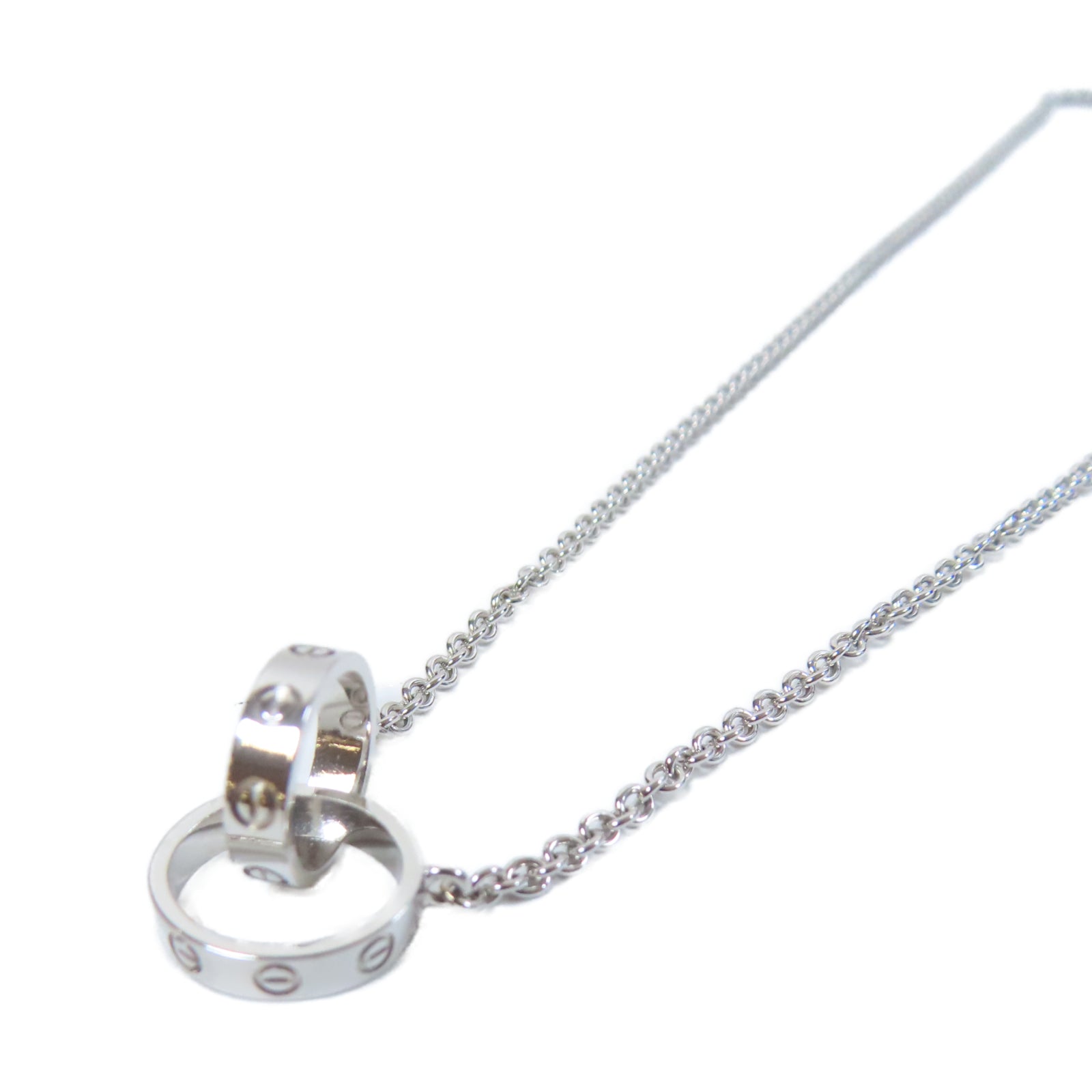 CARTIER 18K白金Baby Love Necklace項鍊銀色