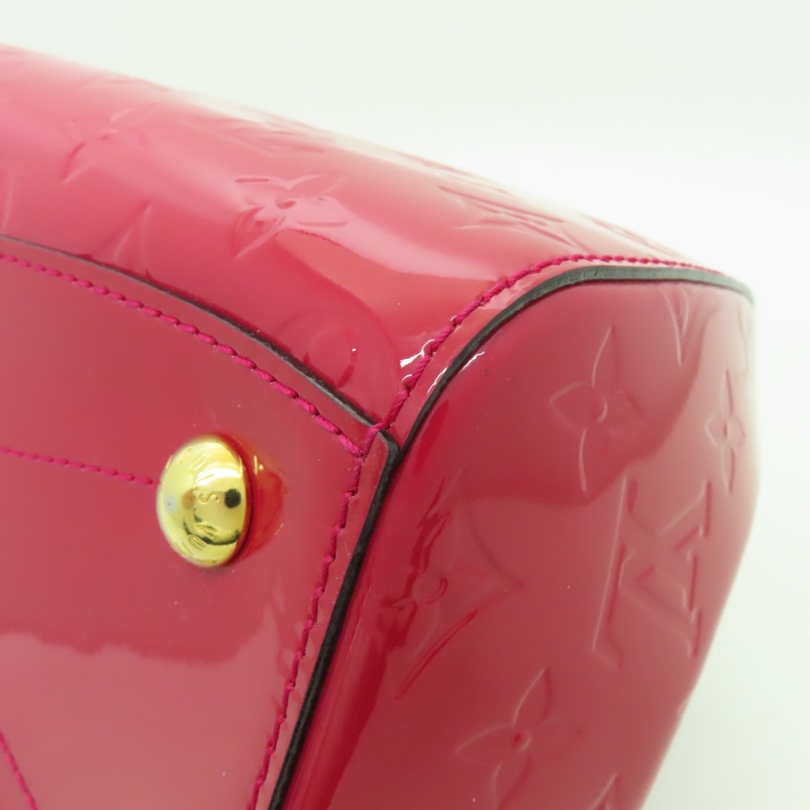 LOUIS VUITTON 【激減優惠】Vernis Montana金扣手挽袋粉紅色