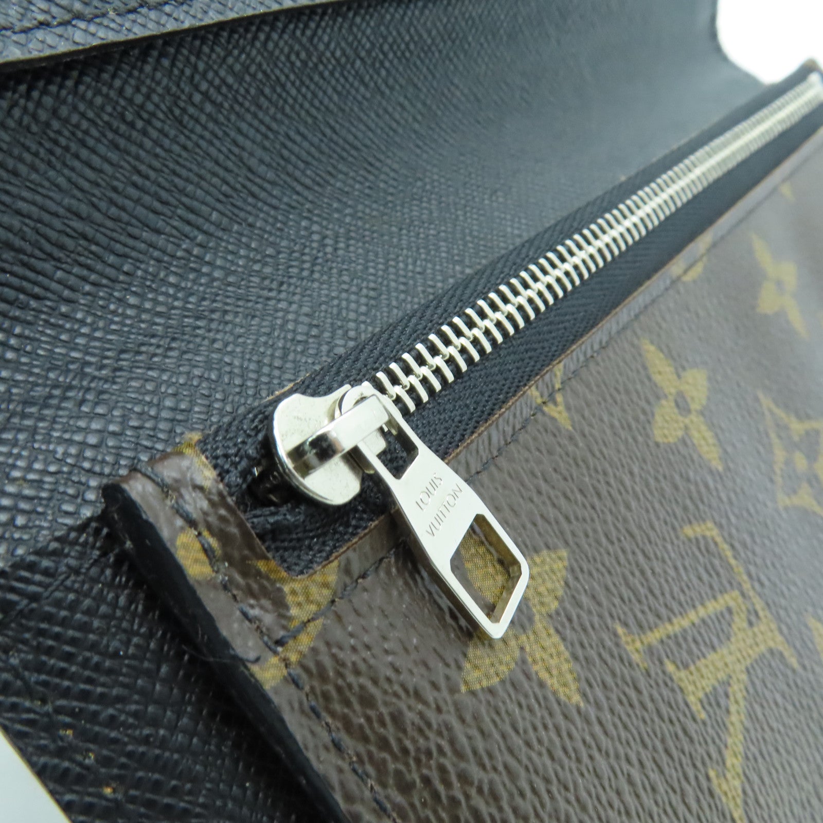 LOUIS VUITTON 【激減優惠】Monogram Portefeuille Tanon銀扣長錢包啡色/黑色
