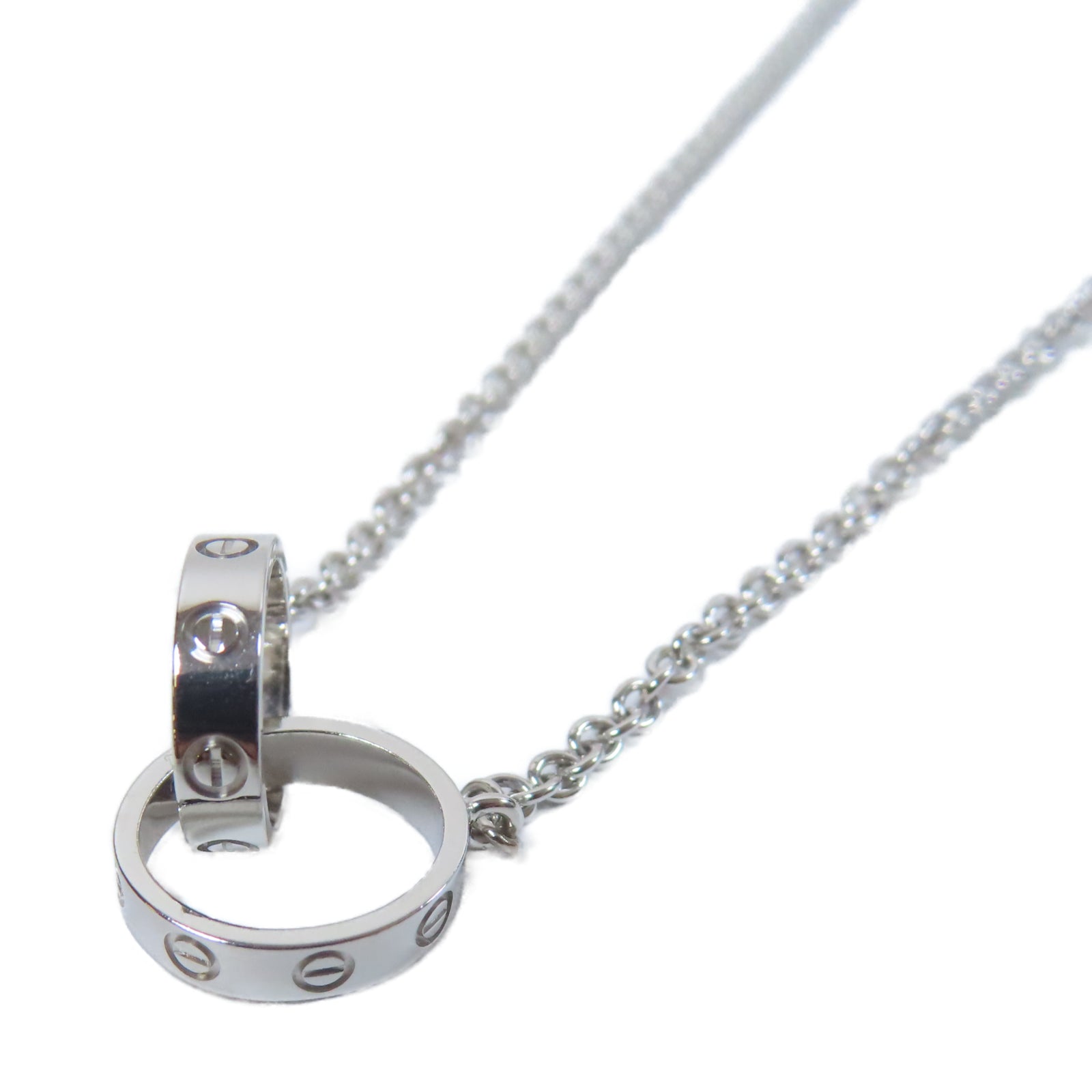 CARTIER 18K白金Baby Love Necklace項鍊銀色