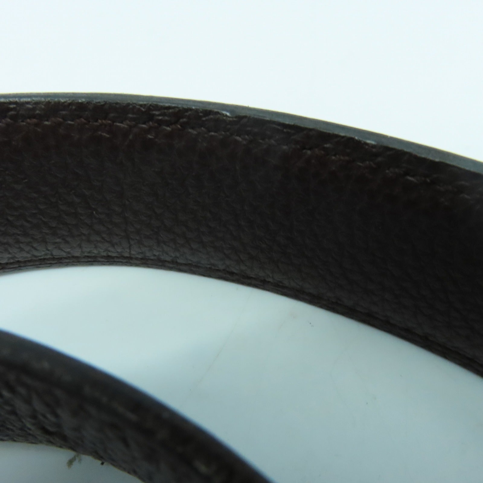 HERMES 牛皮皮革Belt金扣皮带Noir黑色