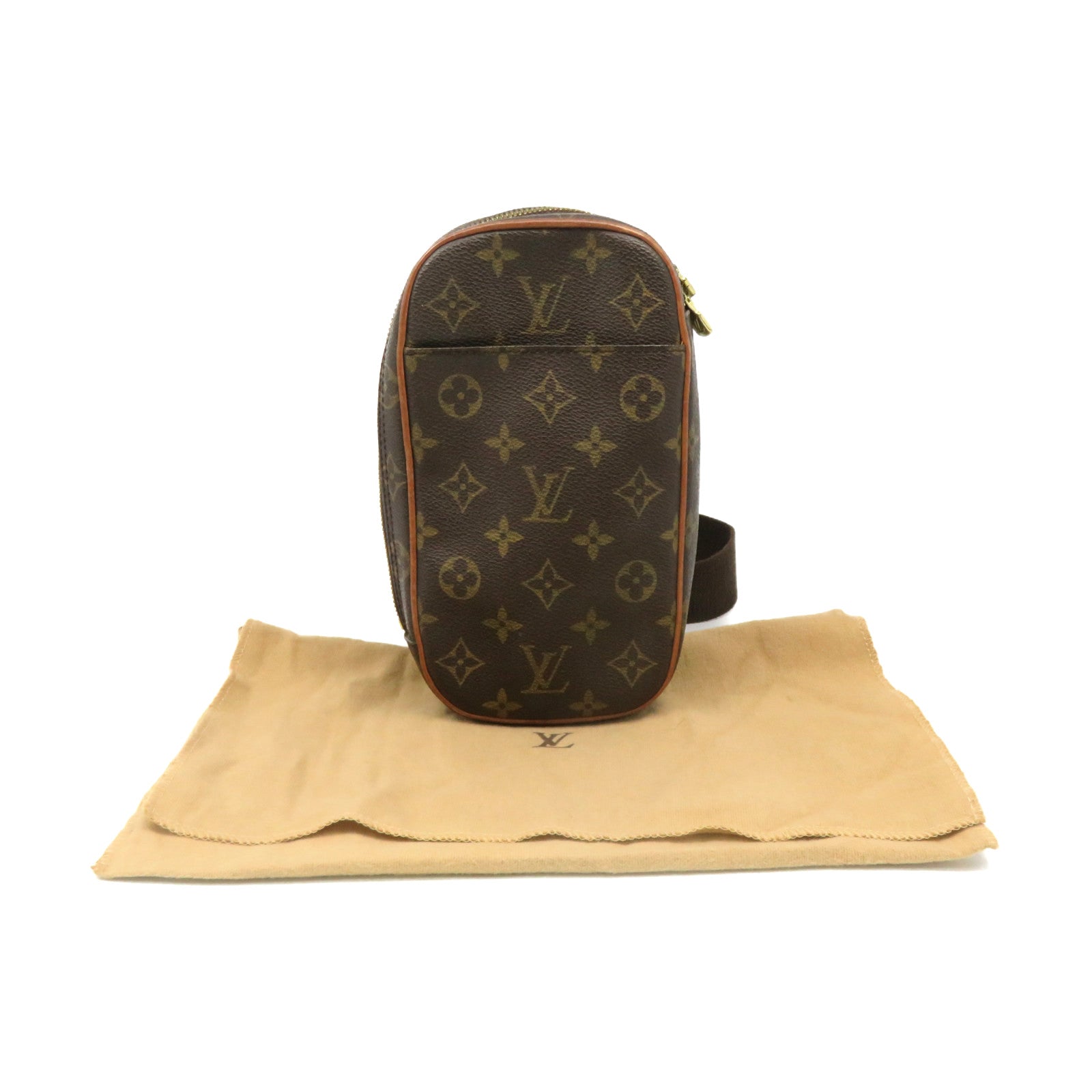 LOUIS VUITTON Monogram Pochette Gange Monogram Waist Bag腰包啡色