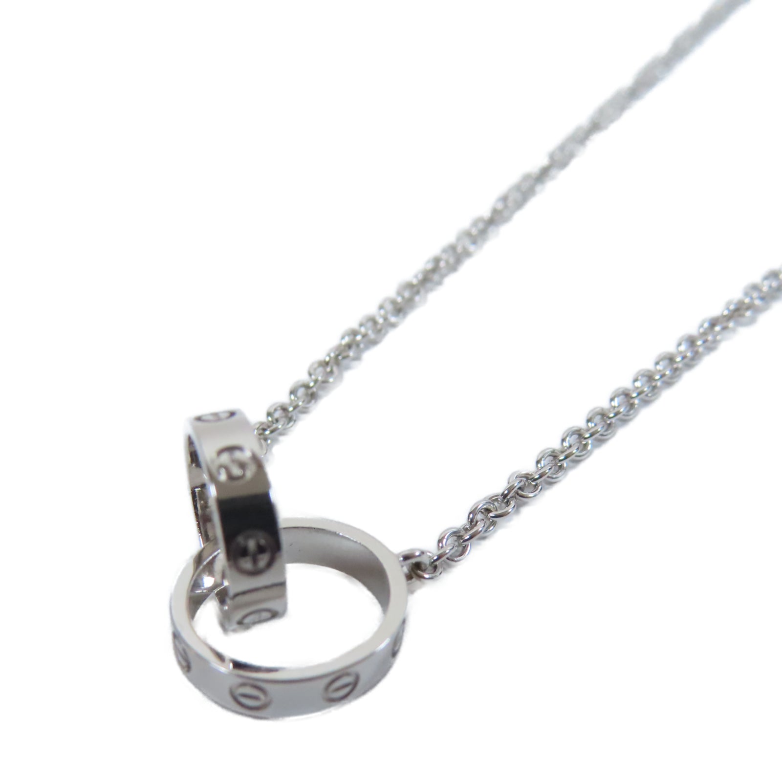 CARTIER 18K白金Baby Love Necklace項鍊銀色