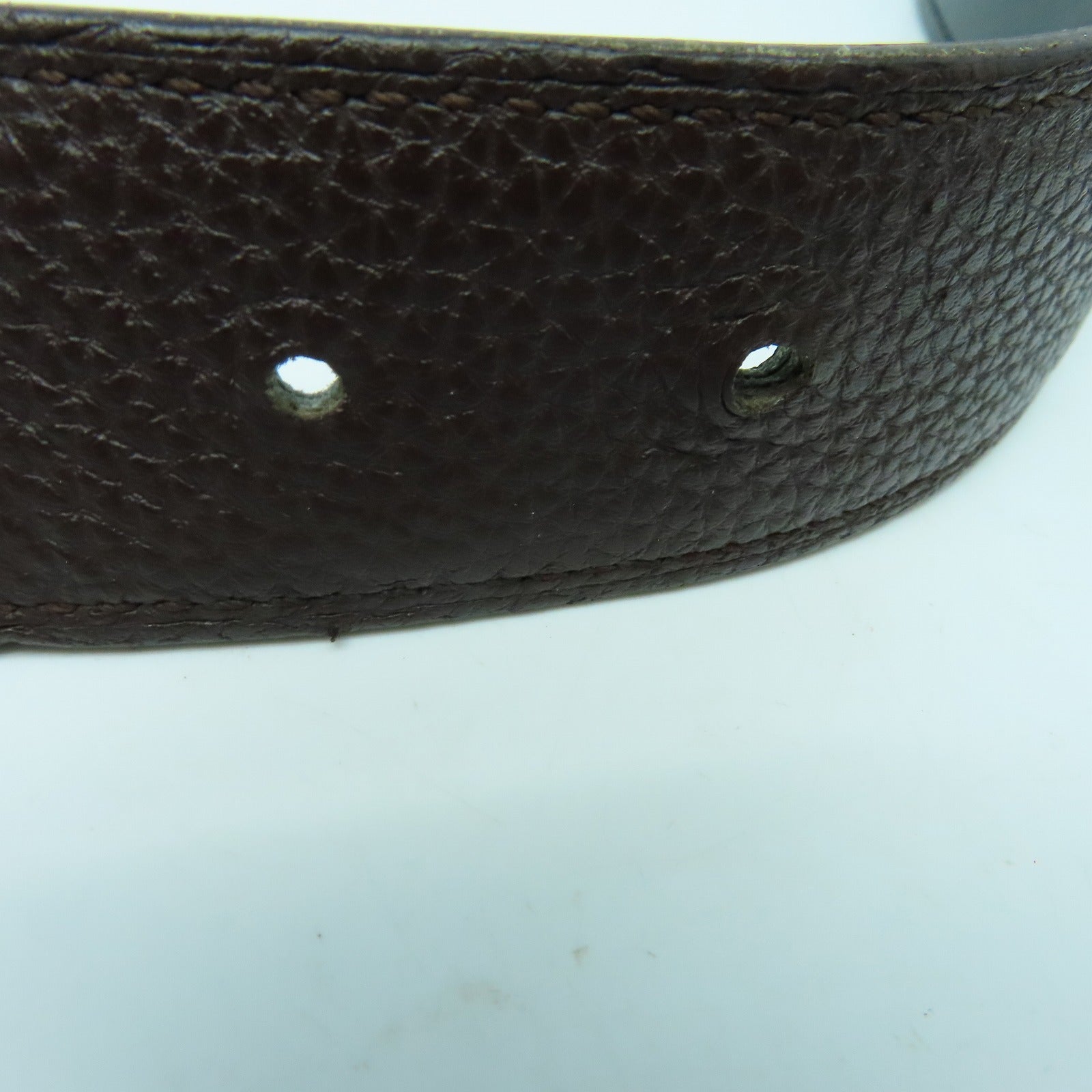 HERMES 牛皮皮革Belt金扣皮带Noir黑色