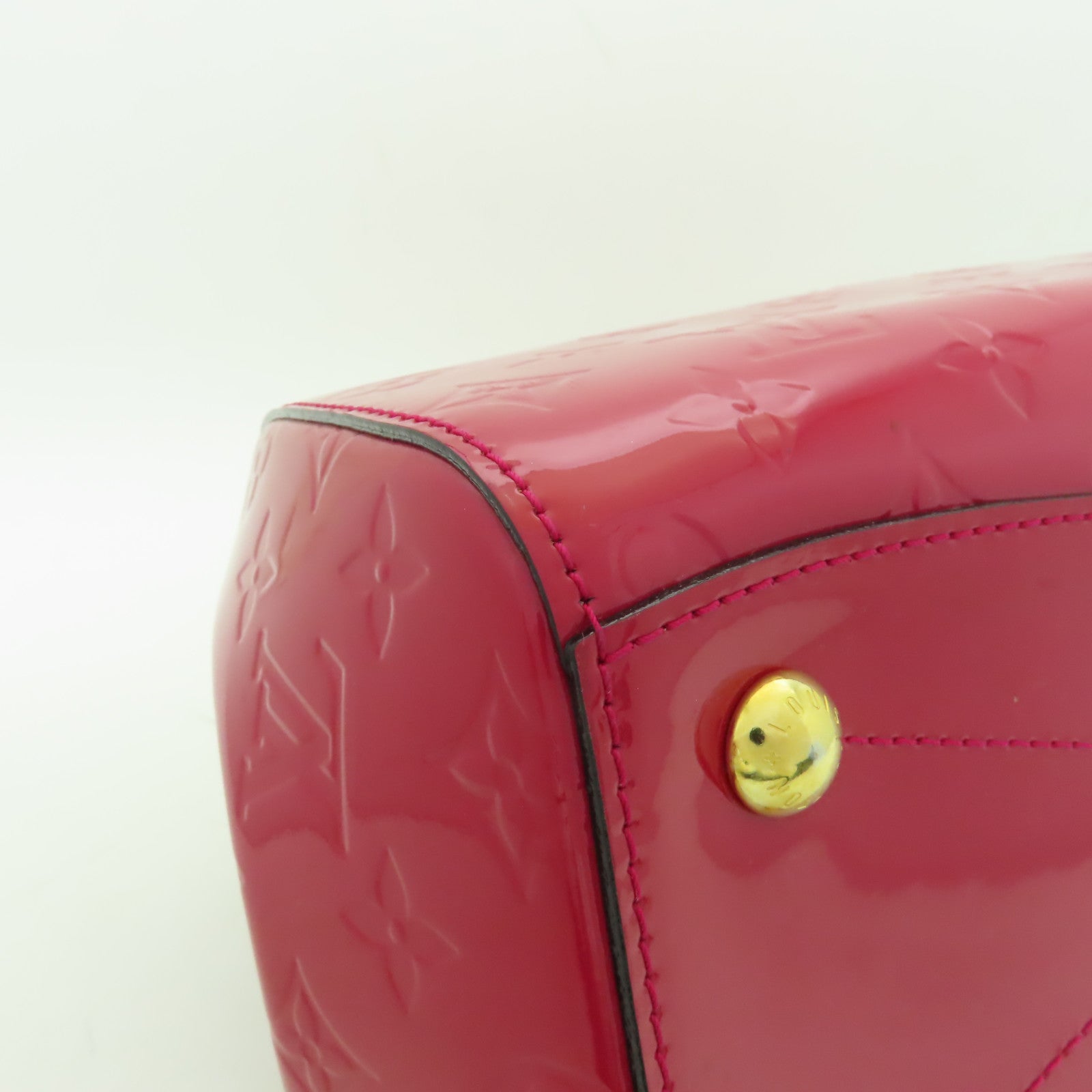 LOUIS VUITTON 【激減優惠】Vernis Montana金扣手挽袋粉紅色