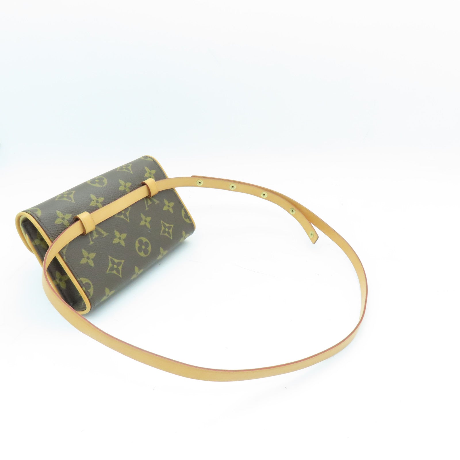 LOUIS VUITTON Monogram Pochette Florentine Belt Bag Brown