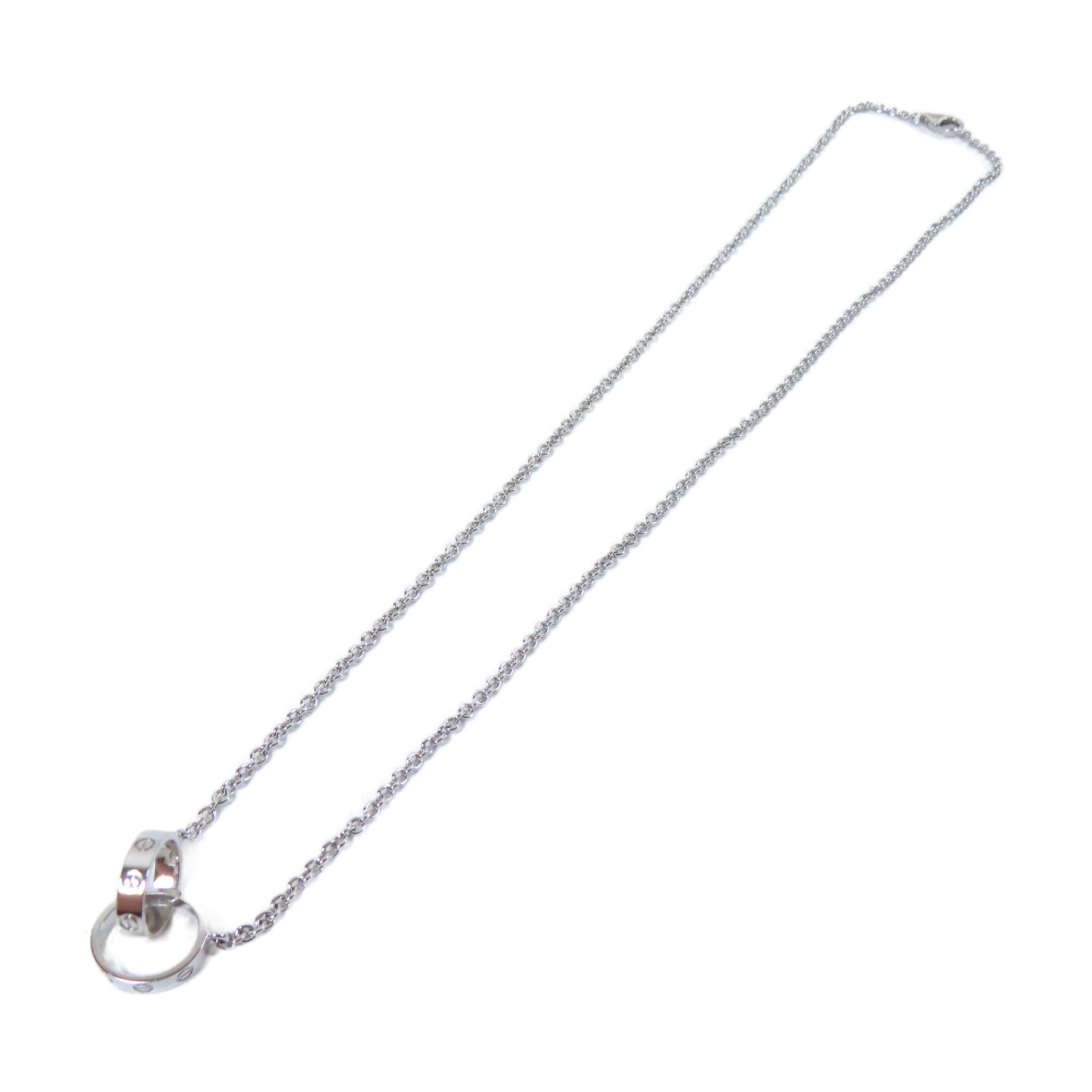 CARTIER 18K白金Baby Love Necklace項鍊銀色