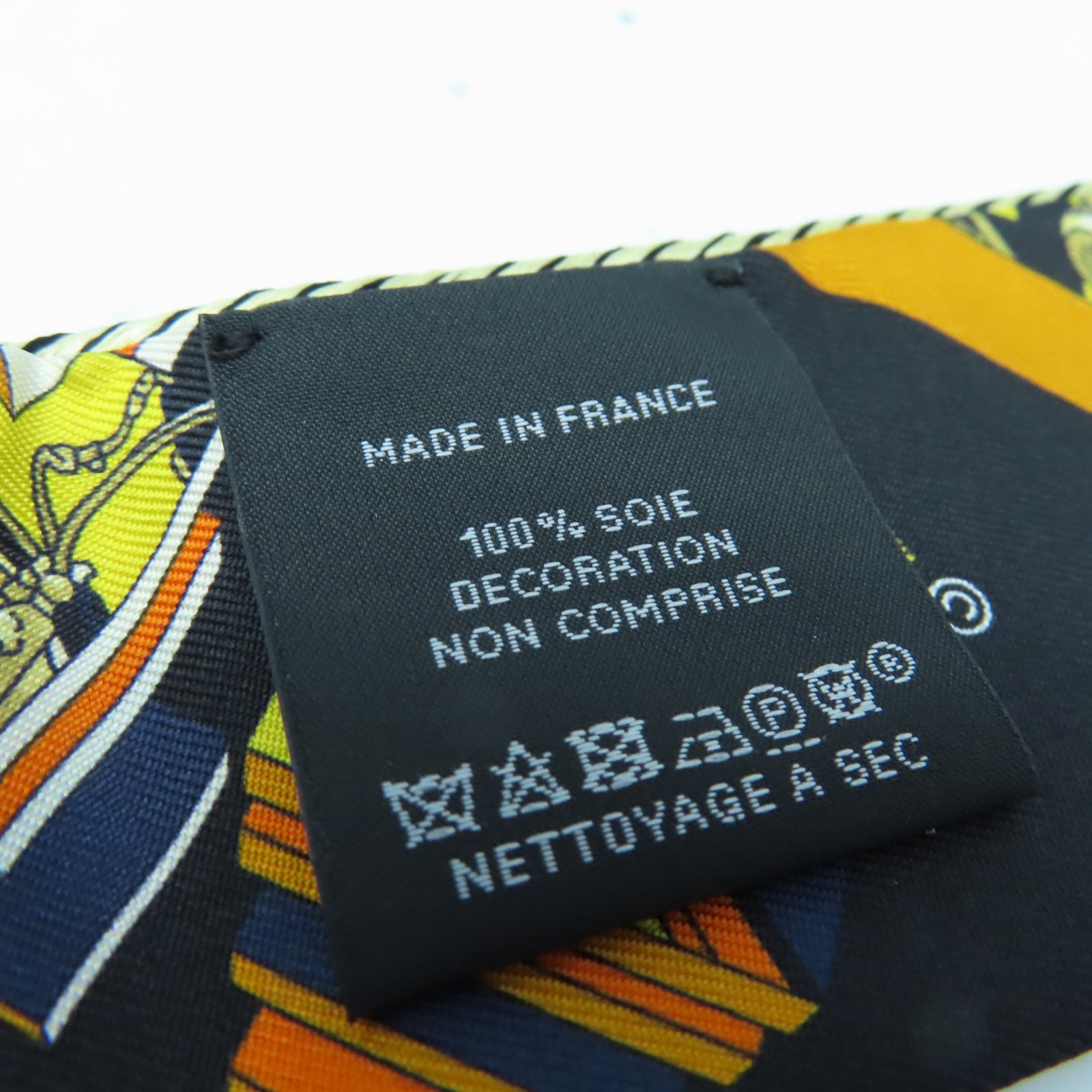 HERMES 絲質Twilly Special Edition絲巾深藍色/橙色/黑色