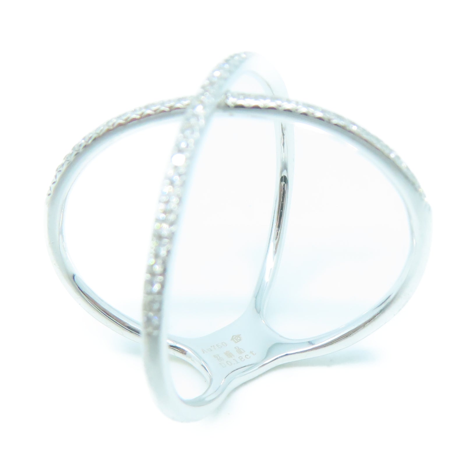 JEWELRY 18K白金Ring 0.18ct鑽石戒指US#7.5