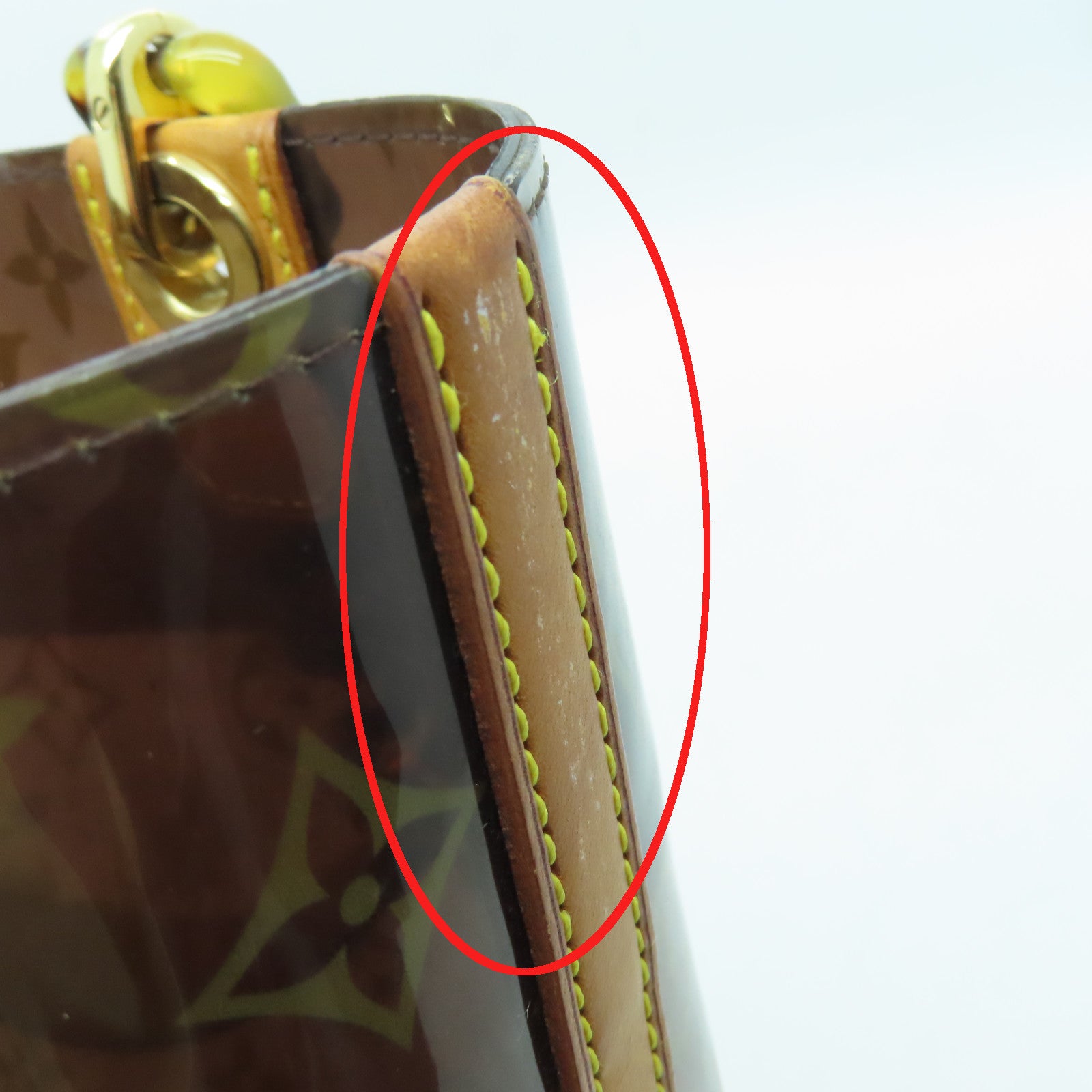 LOUIS VUITTON Monogram Vinyl Clear Cabas Sac Ambre PM金扣肩背袋啡色/半透明