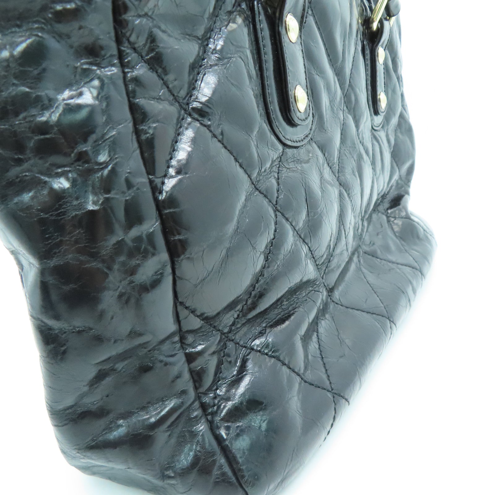 CHANEL [Sharp Discount] Lingge Cowhide Leather 2Way Shoulder Handbag Gold Buckle Handle Shoulder Back Dual-purpose Bag Black