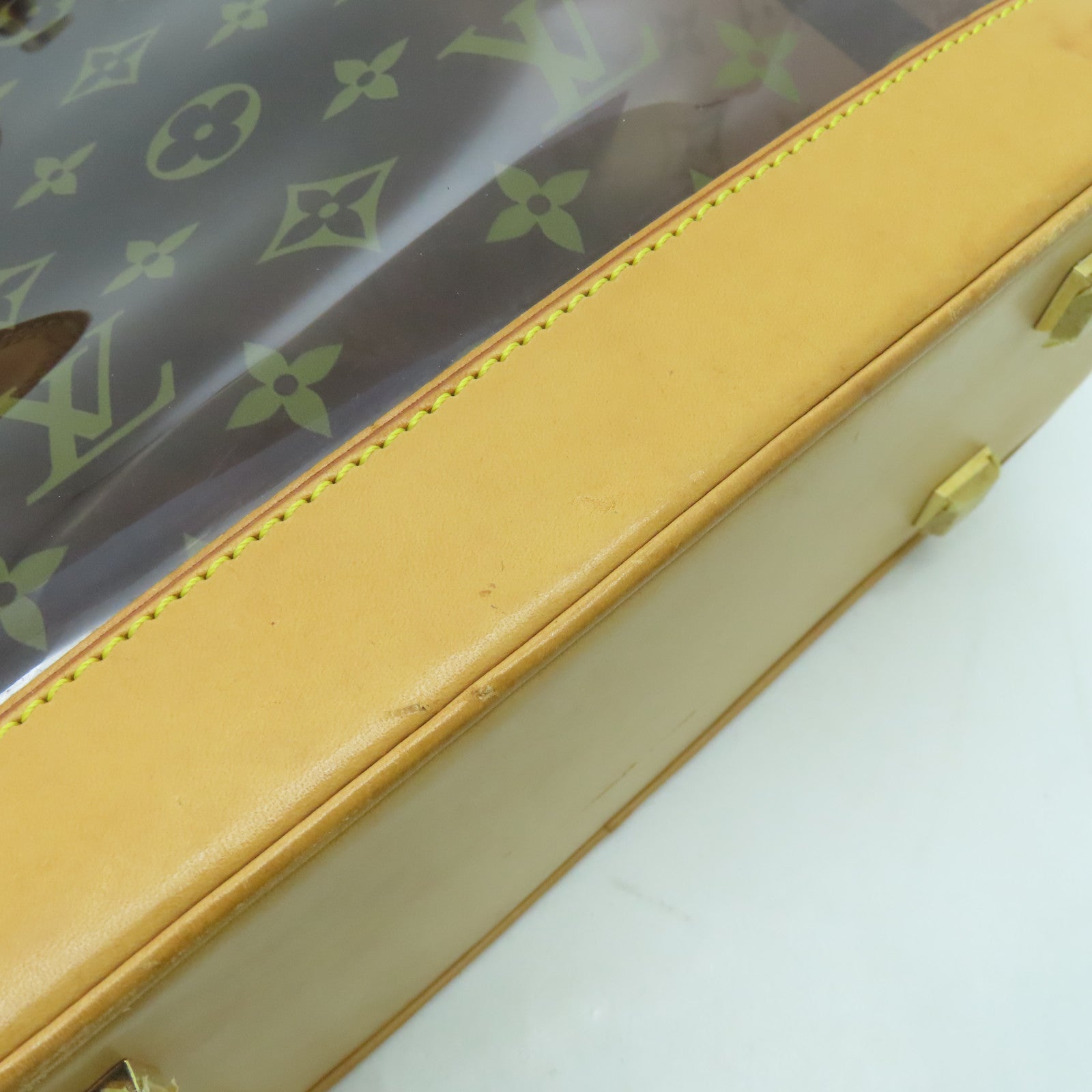 LOUIS VUITTON Monogram Vinyl Clear Cabas Sac Ambre PM金扣肩背袋啡色/半透明
