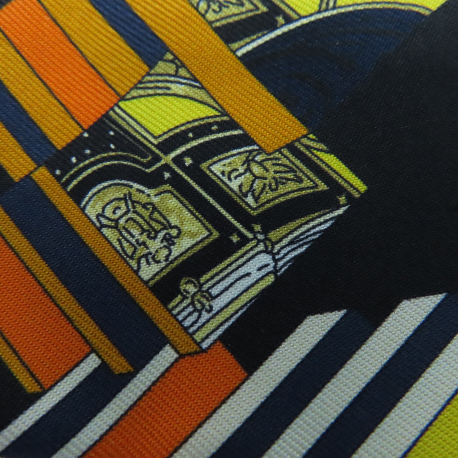 HERMES 絲質Twilly Special Edition絲巾深藍色/橙色/黑色