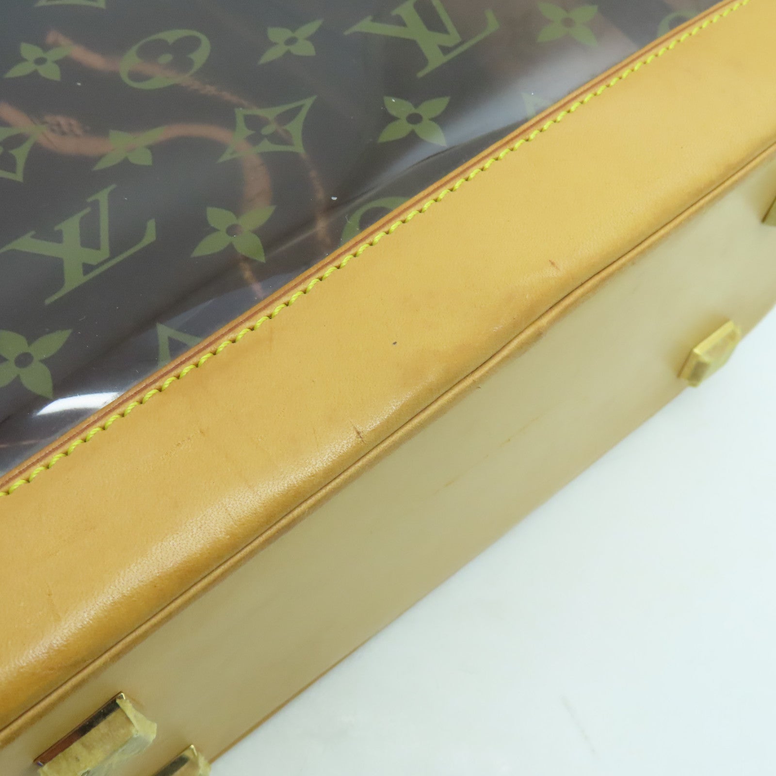 LOUIS VUITTON Monogram Vinyl Clear Cabas Sac Ambre PM金扣肩背袋啡色/半透明