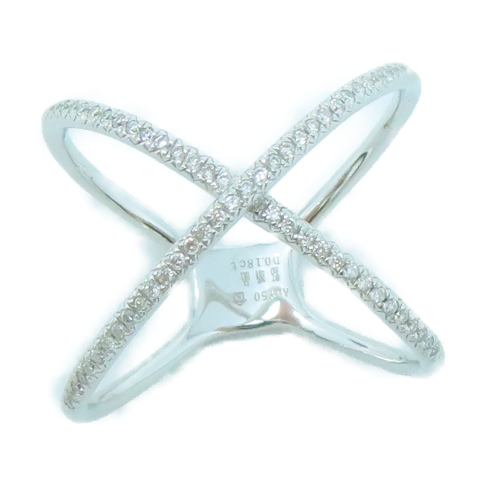 JEWELRY 18K白金Ring 0.18ct鑽石戒指US#7.5