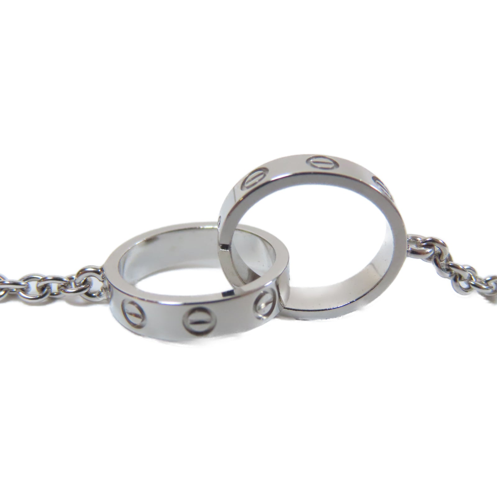 CARTIER 18K白金Baby Love Necklace項鍊銀色