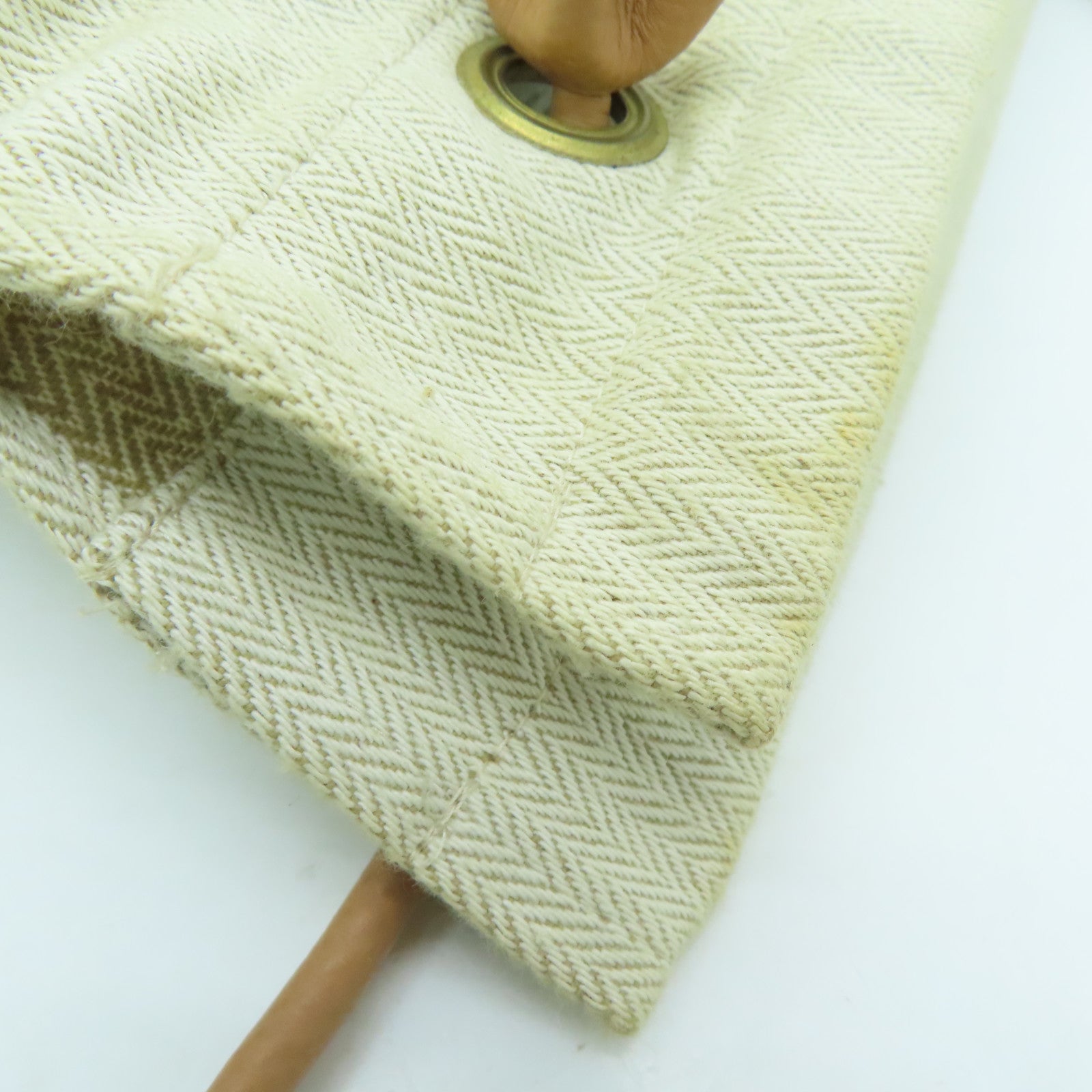 HERMES 帆布Aline GM Shoulder Bag金扣肩背袋米色