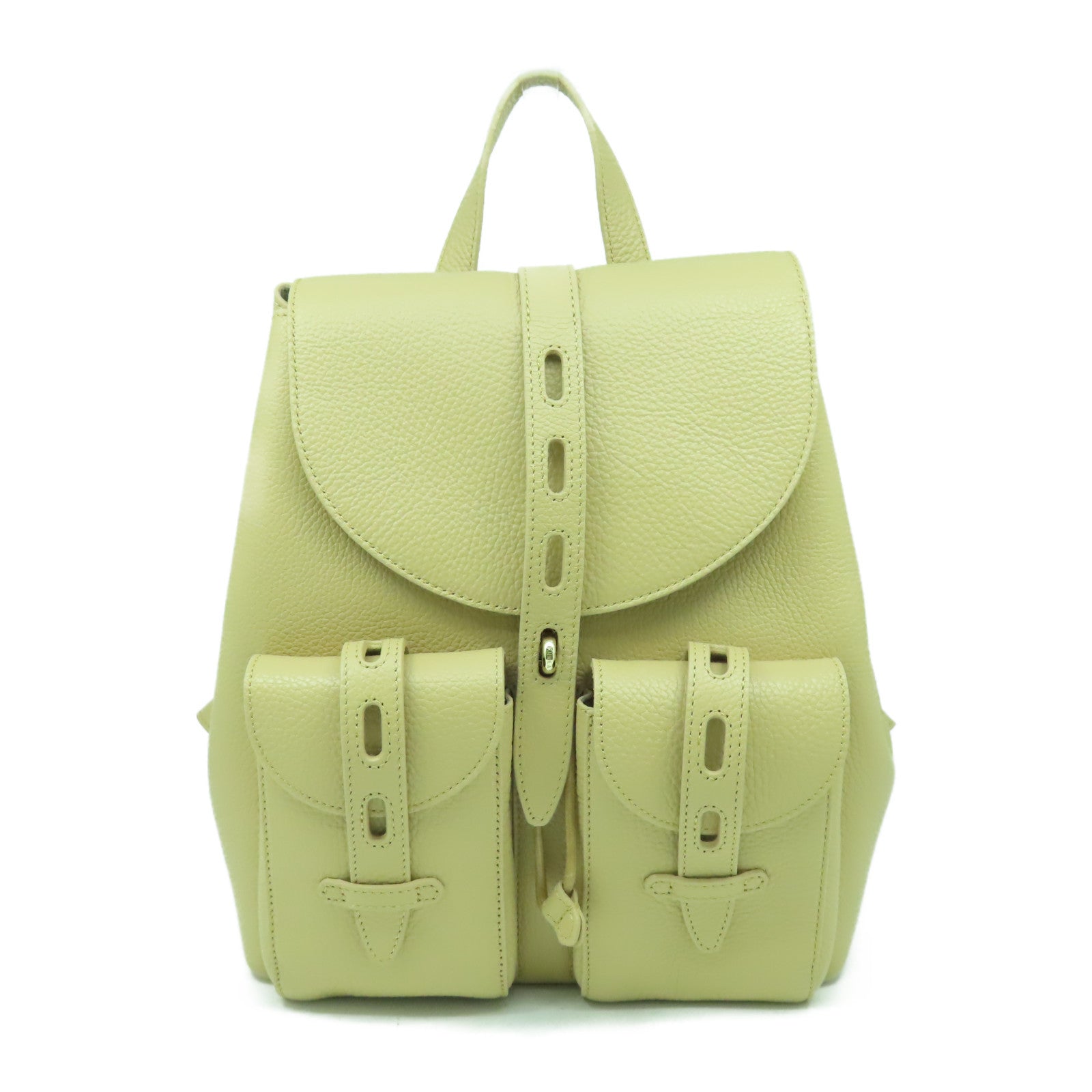 Furla 牛皮皮革Backpack金扣背包米色