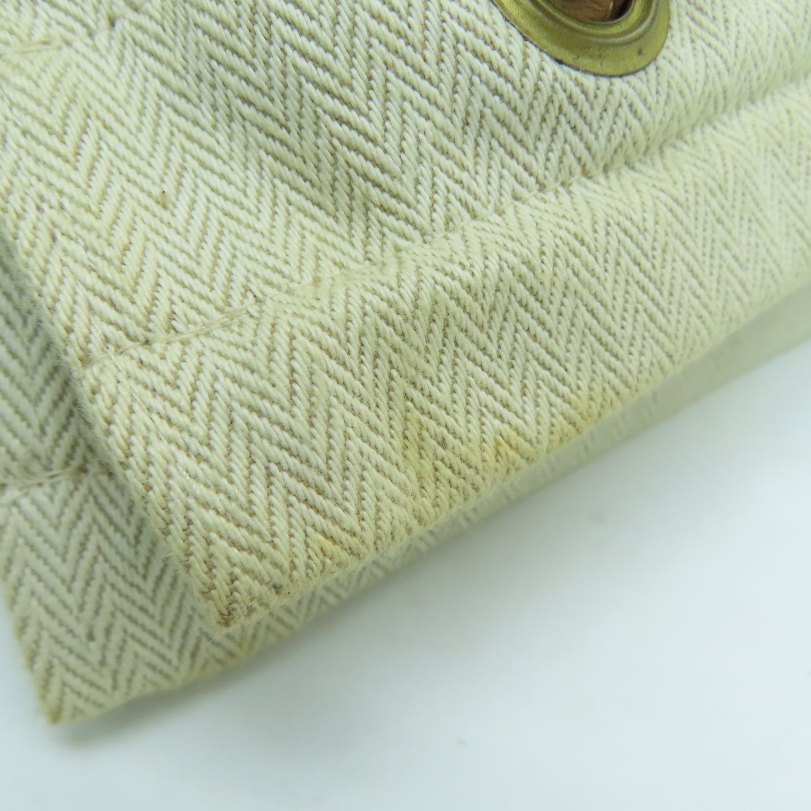 HERMES 帆布Aline GM Shoulder Bag金扣肩背袋米色
