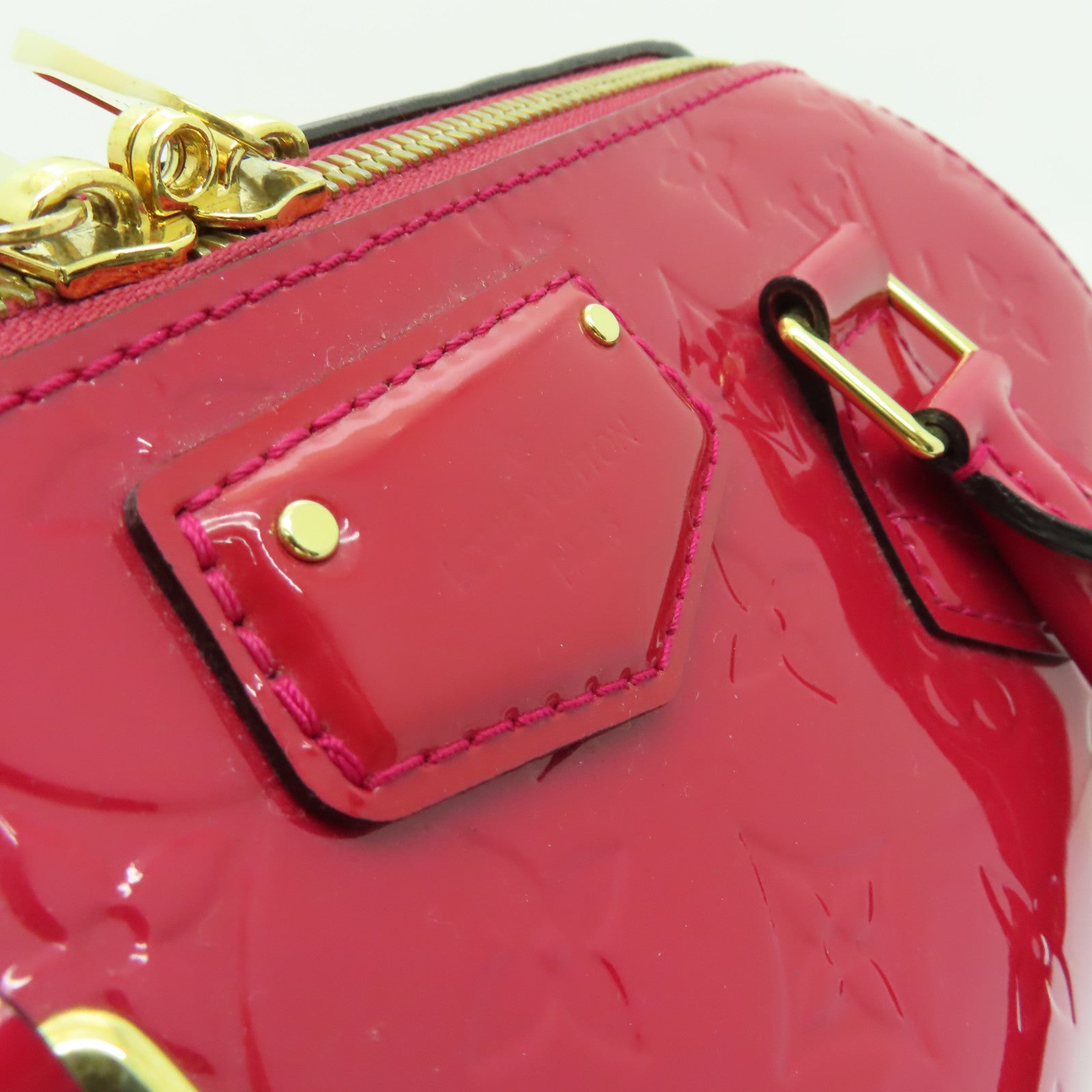 LOUIS VUITTON 【激減優惠】Vernis Montana金扣手挽袋粉紅色