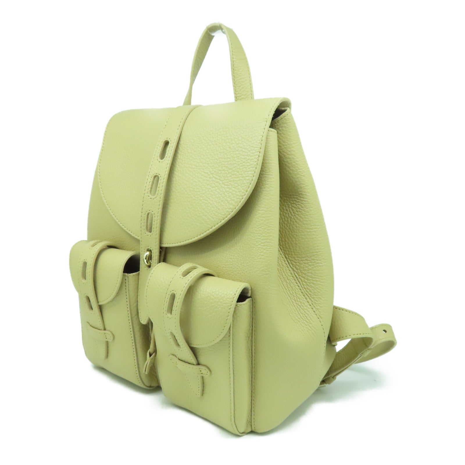 Furla 牛皮皮革Backpack金扣背包米色