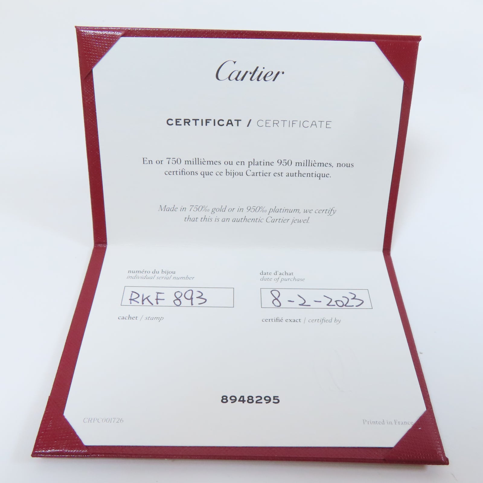 CARTIER 18K白金Baby Love Necklace項鍊銀色