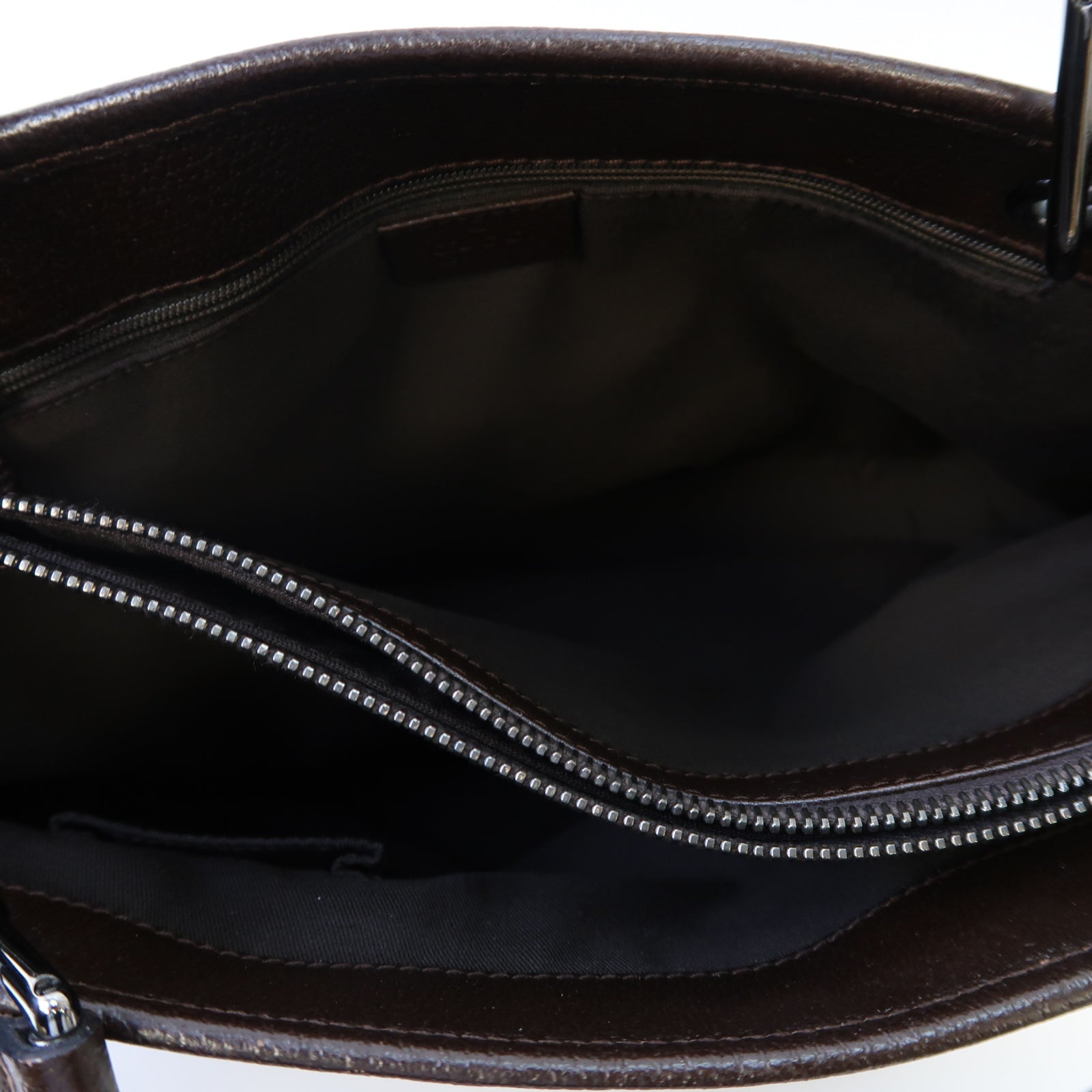 GUCCI GG帆布Shoulder Bag銀扣肩背袋啡色