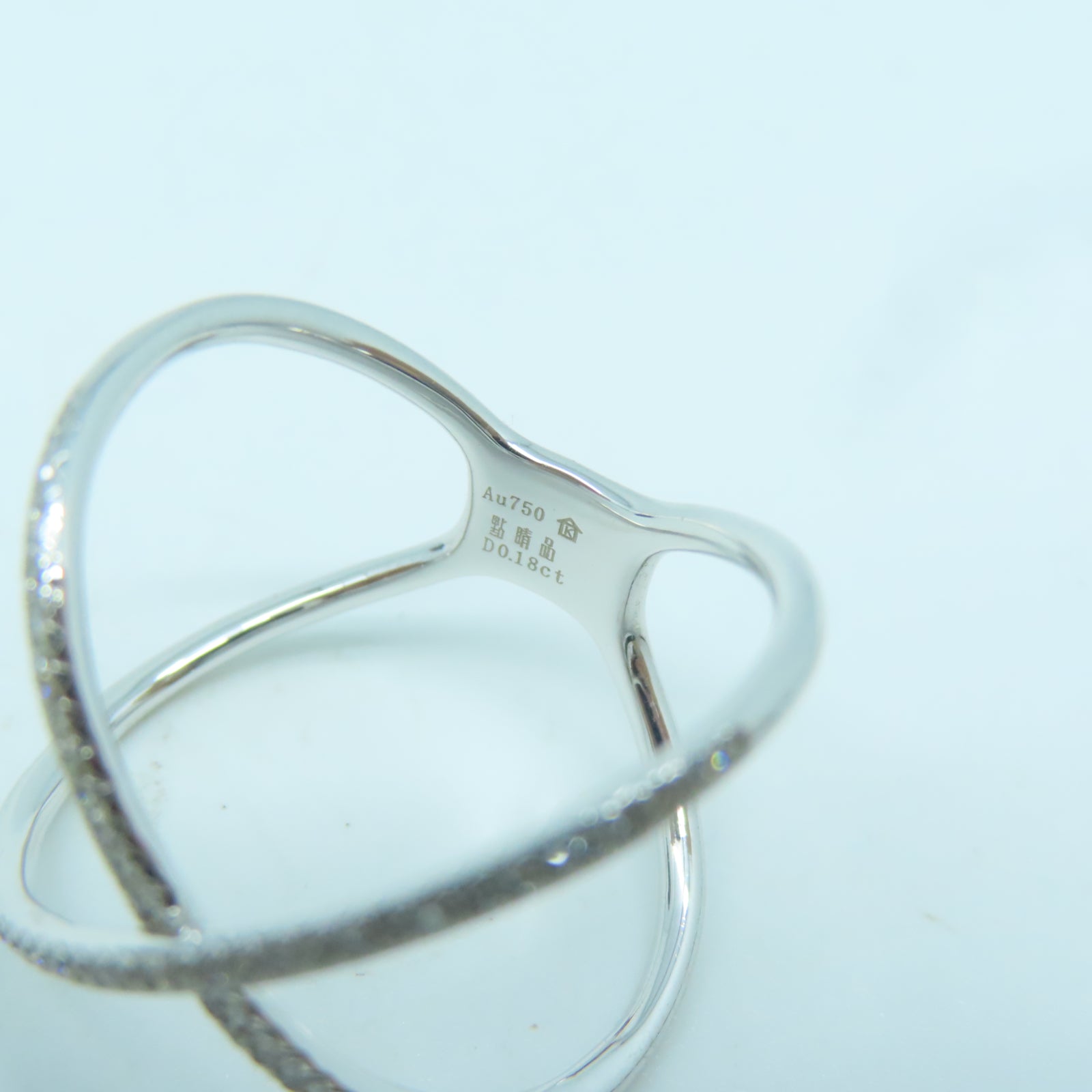 JEWELRY 18K白金Ring 0.18ct鑽石戒指US#7.5