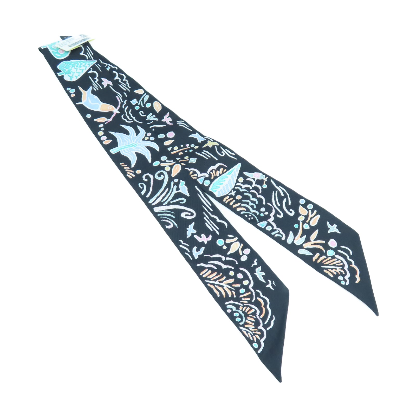 HERMES 【激減優惠】絲質Twilly絲巾黑色/白色/多色