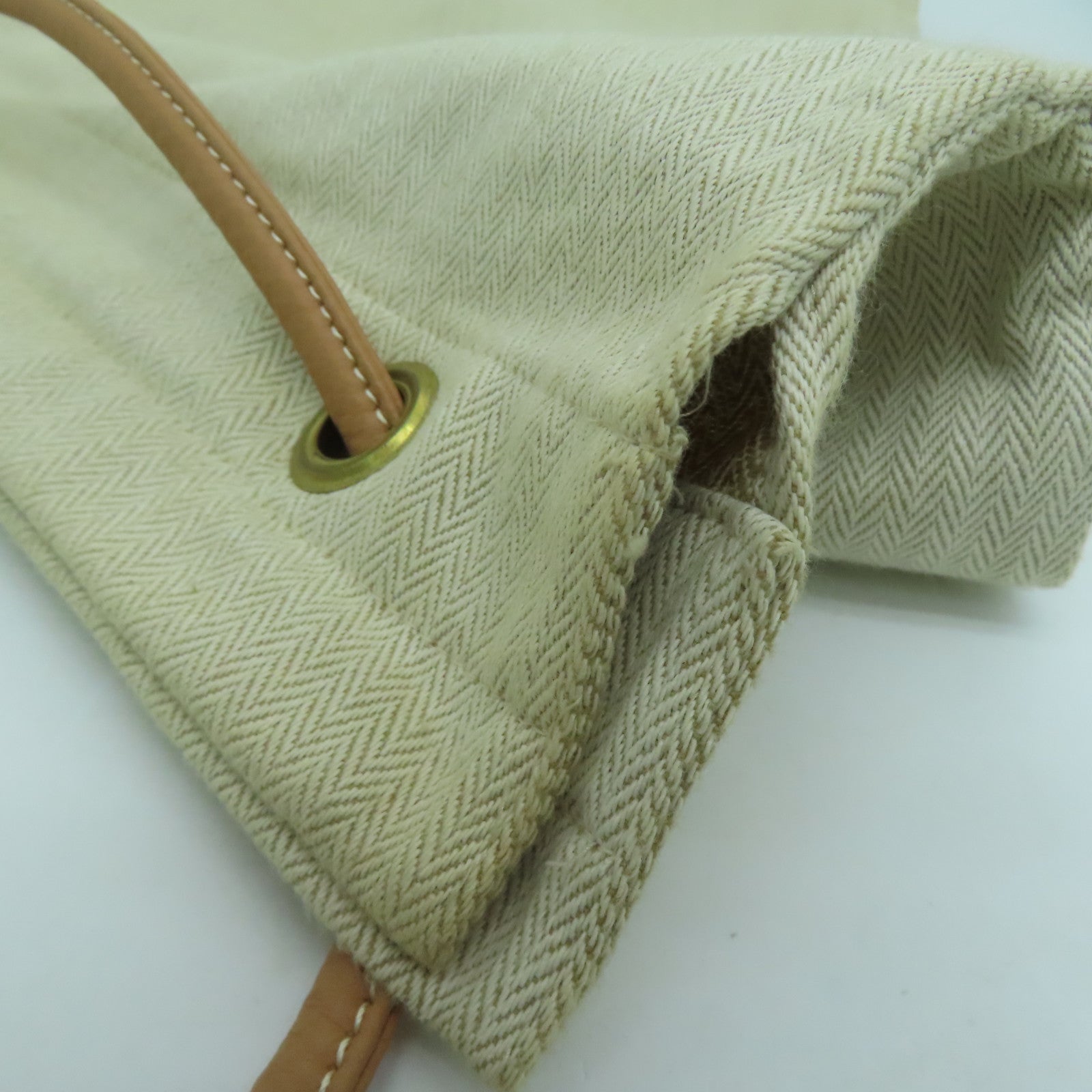 HERMES 帆布Aline GM Shoulder Bag金扣肩背袋米色