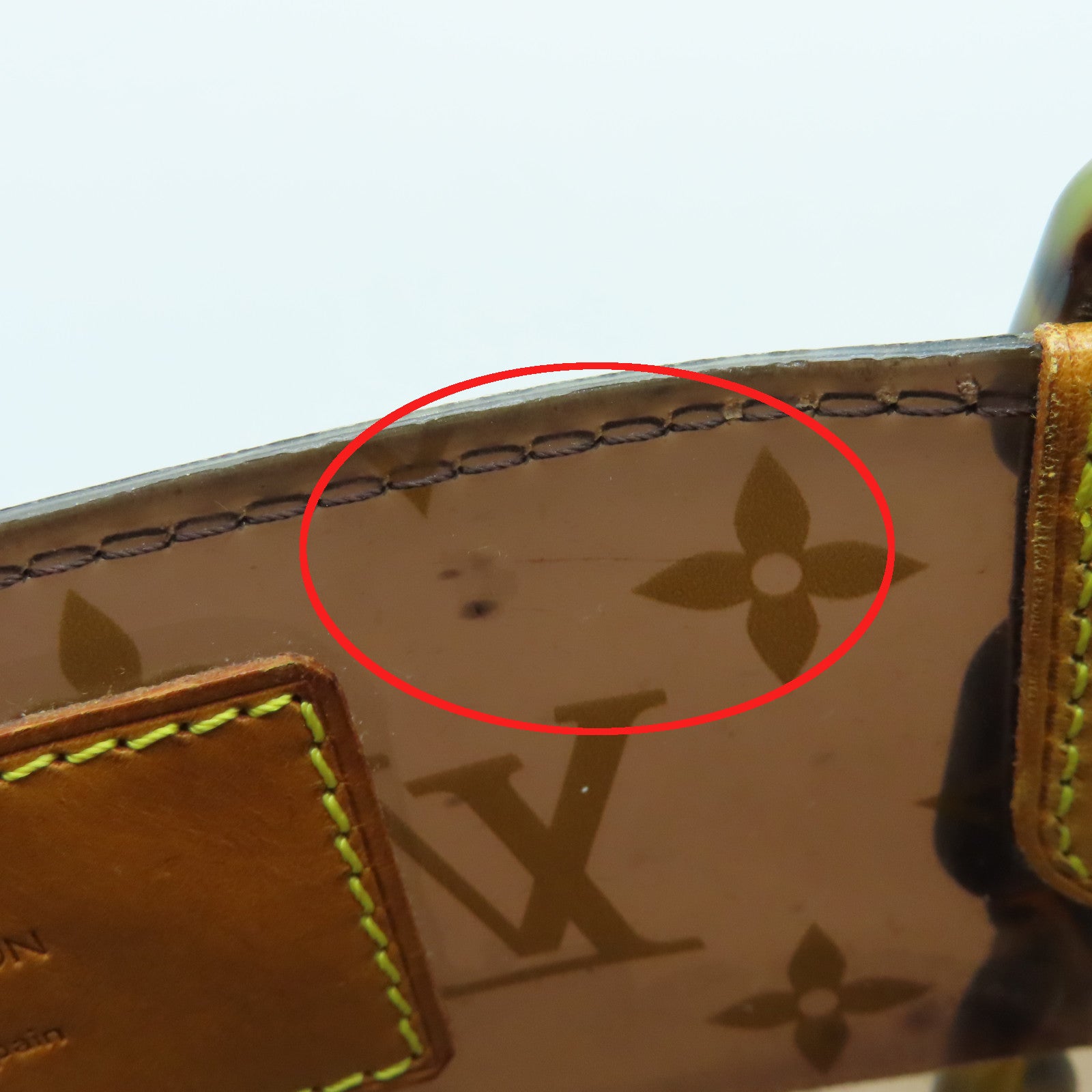 LOUIS VUITTON Monogram Vinyl Clear Cabas Sac Ambre PM金扣肩背袋啡色/半透明