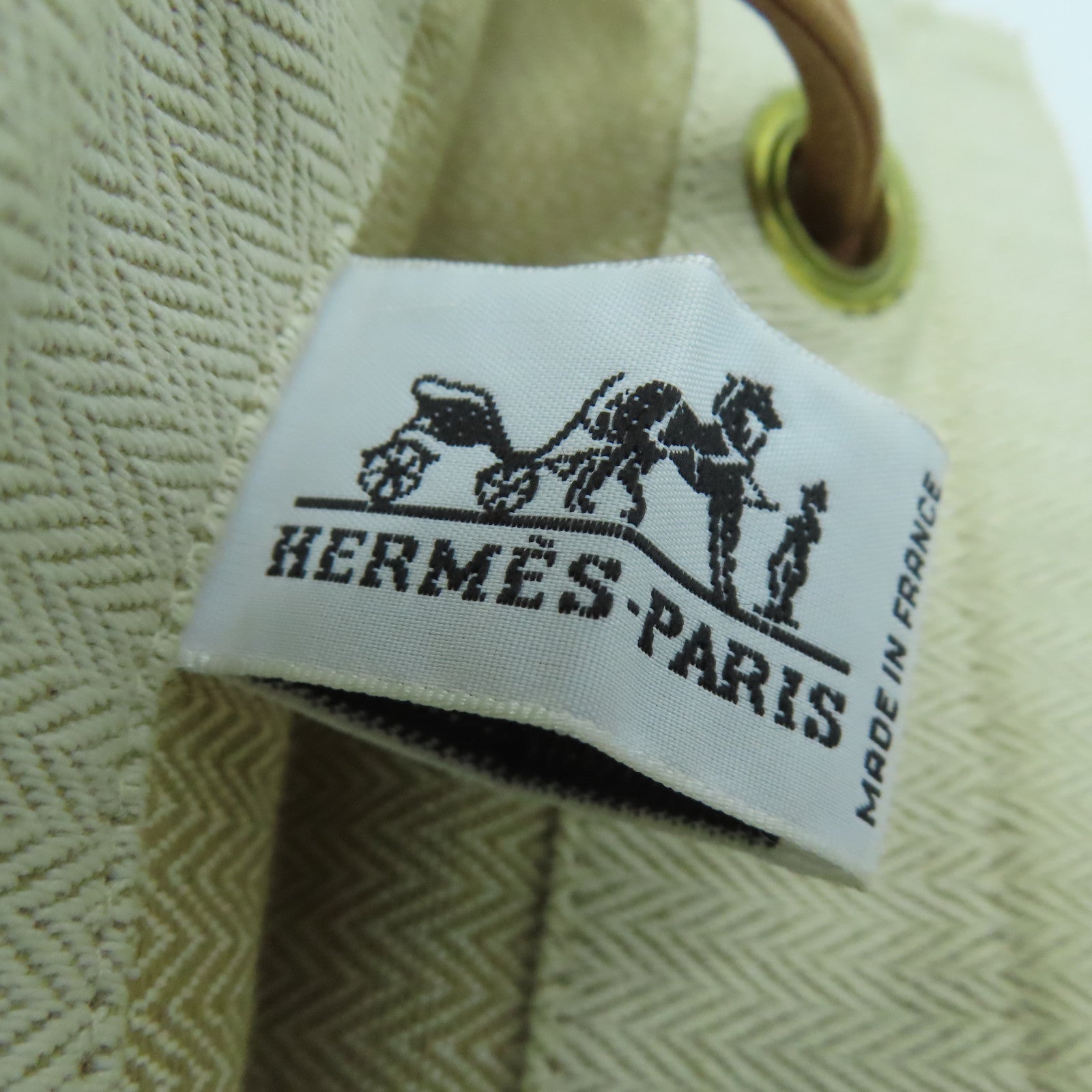 HERMES 帆布Aline GM Shoulder Bag金扣肩背袋米色