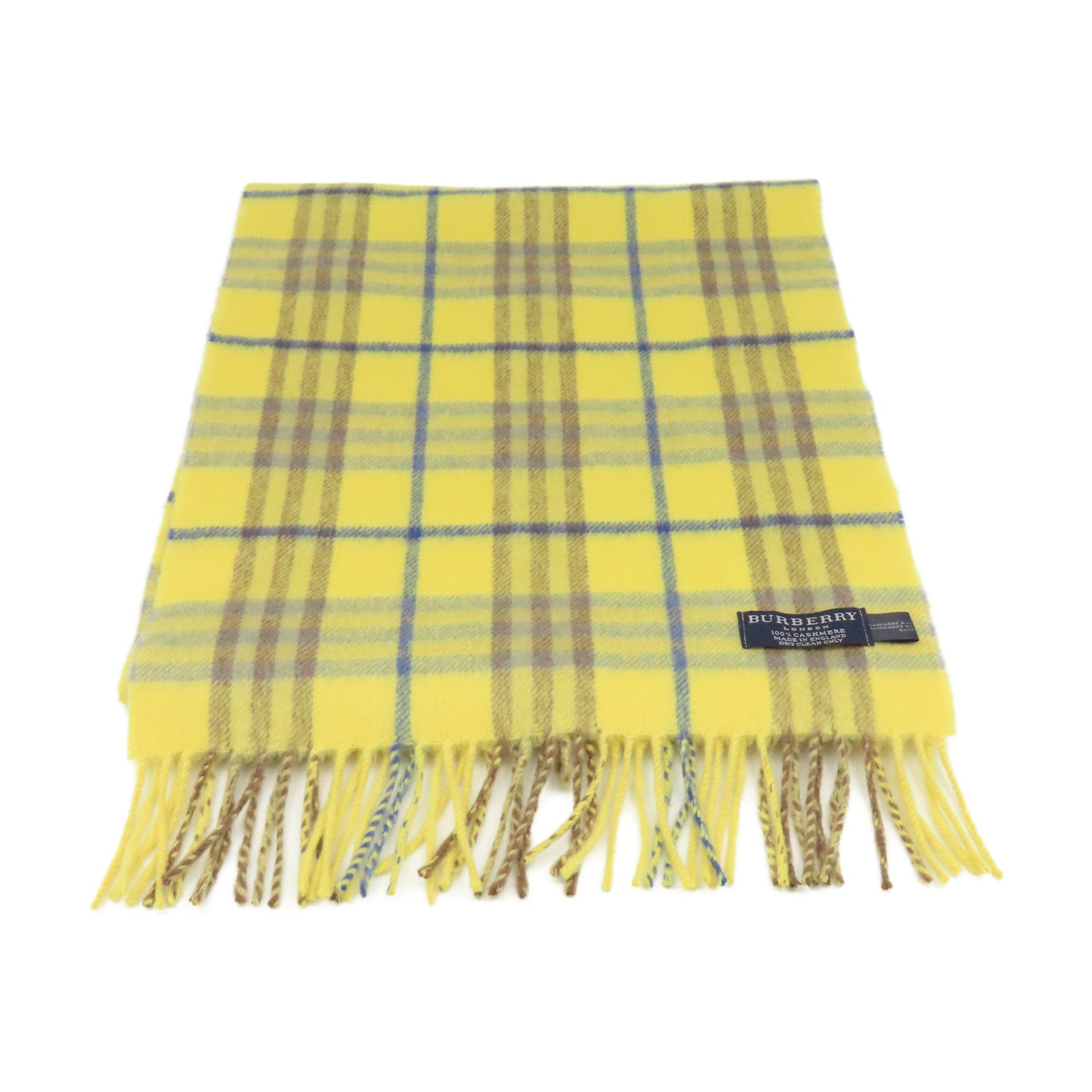 BURBERRY 【激減優惠】羊絨Scarf圍巾米黃色/彩色