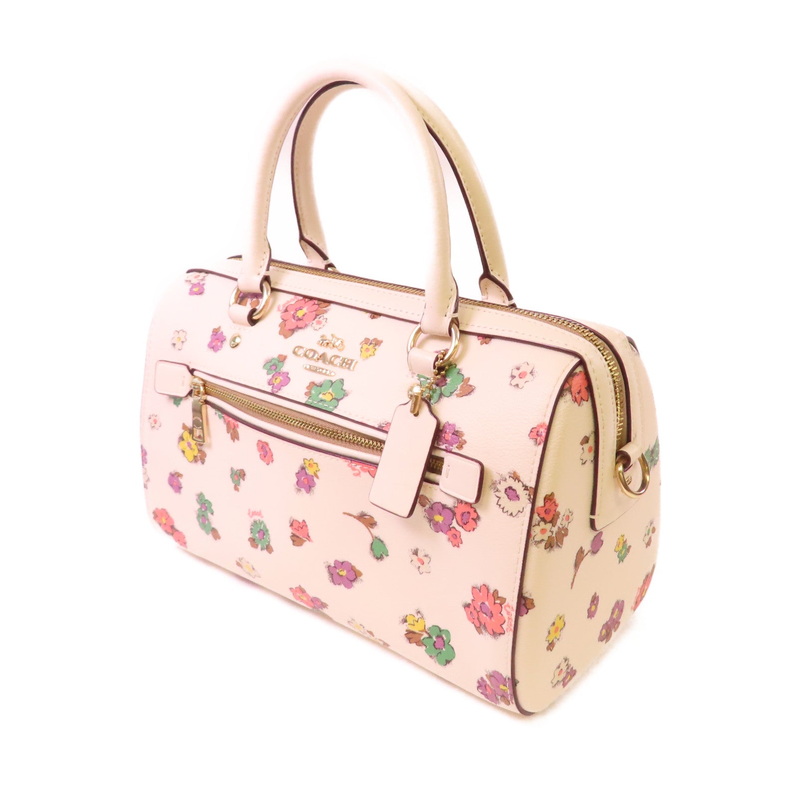 COACH 塗層帆布Rowan Satchel Handbag手挽肩背兩用袋米白色