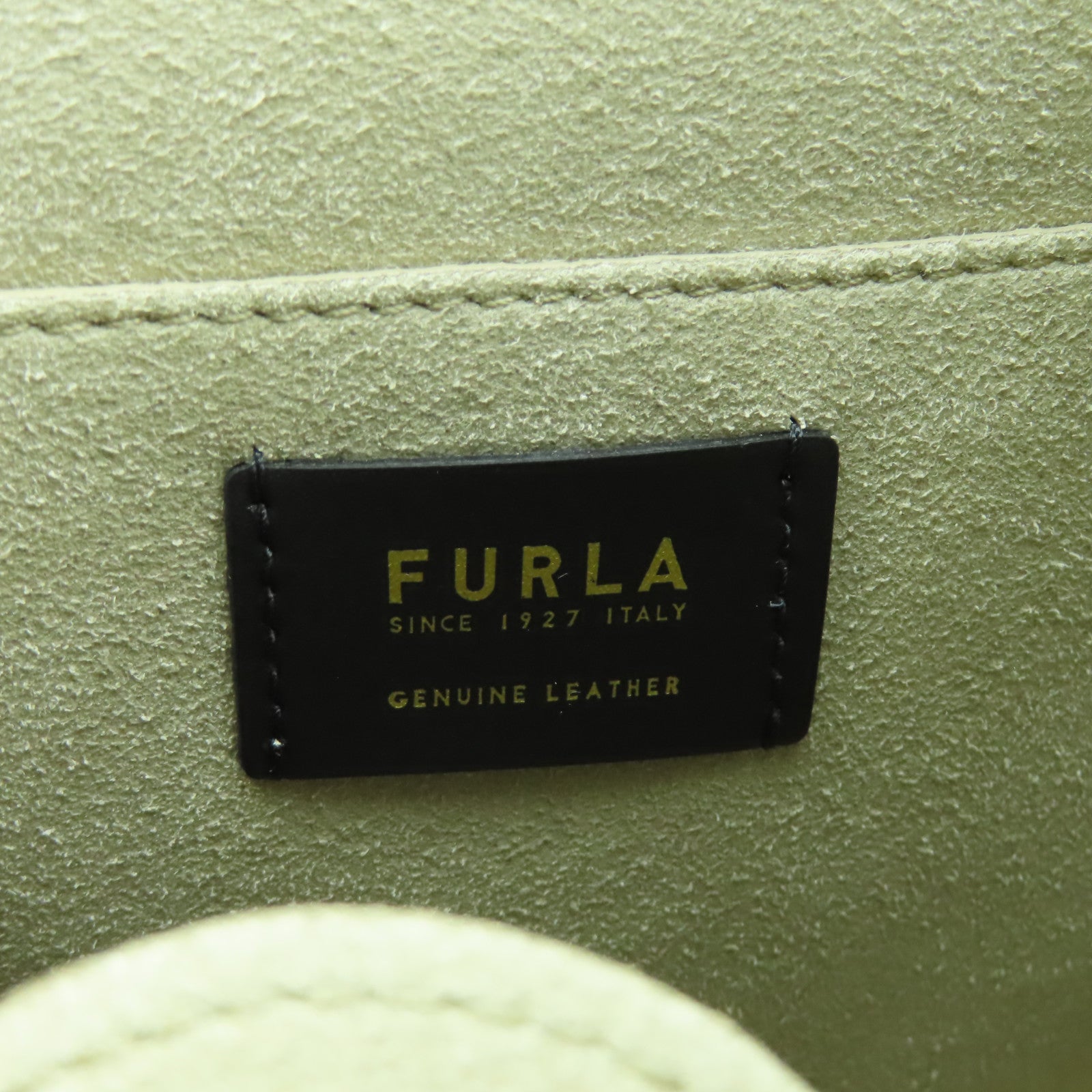 Furla 牛皮皮革Backpack金扣背包米色