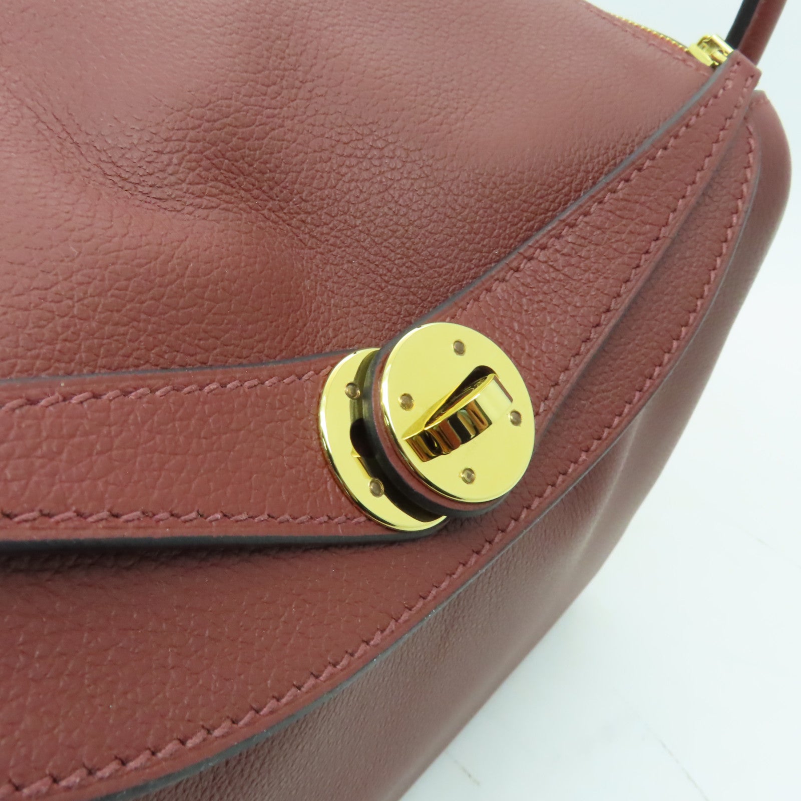 HERMES Evercolor皮革Lindy 26金扣手挽肩背兩用袋紅色