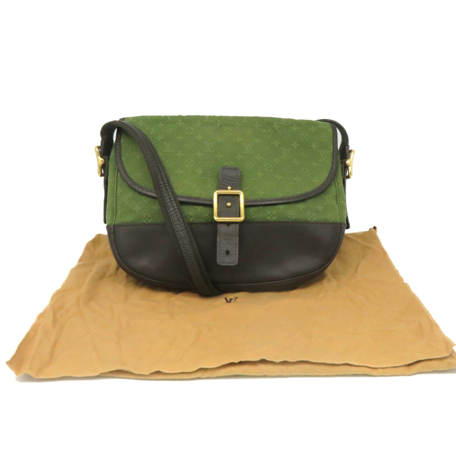 LOUIS VUITTON Monogram Mini Marjorie Khaki GM Shoulder Bag肩背袋軍綠色