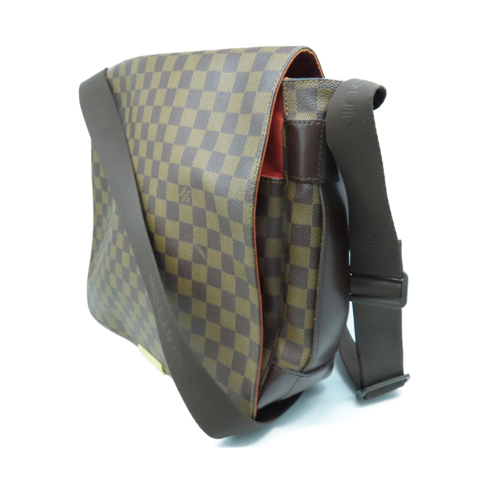 LOUIS VUITTON Damier Bastille Gold Buckle Shoulder Bag Brown
