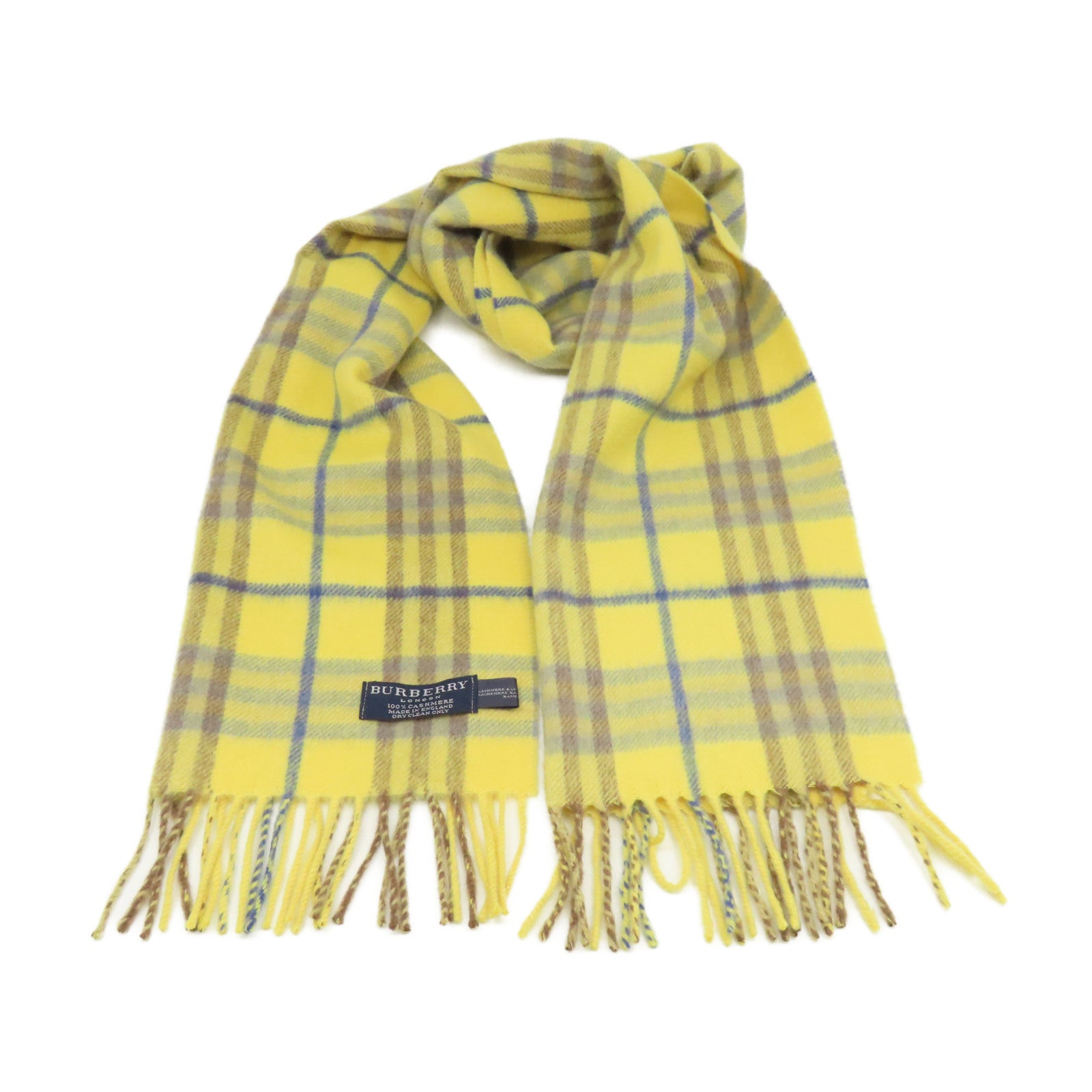BURBERRY 【激減優惠】羊絨Scarf圍巾米黃色/彩色