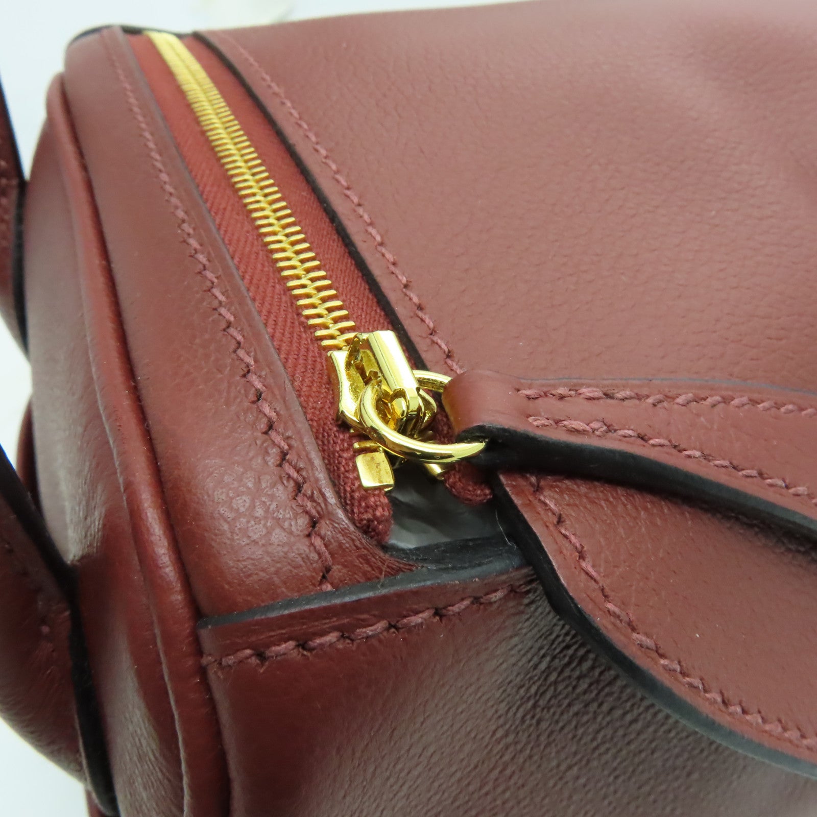HERMES Evercolor皮革Lindy 26金扣手挽肩背兩用袋紅色