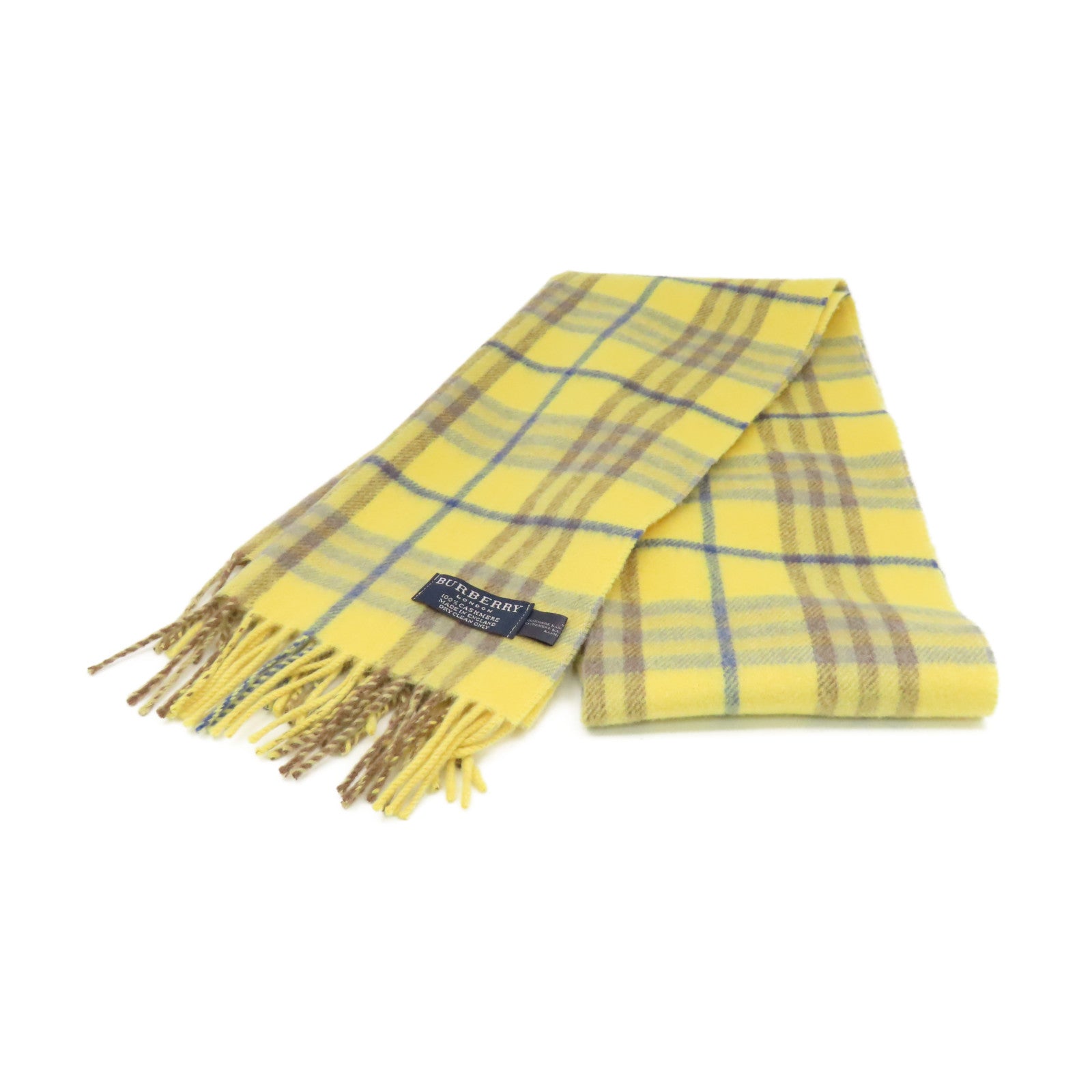 BURBERRY 【激減優惠】羊絨Scarf圍巾米黃色/彩色