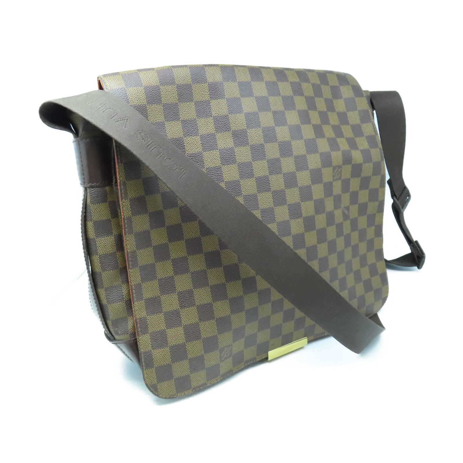 LOUIS VUITTON Damier Bastille Gold Buckle Shoulder Bag Brown