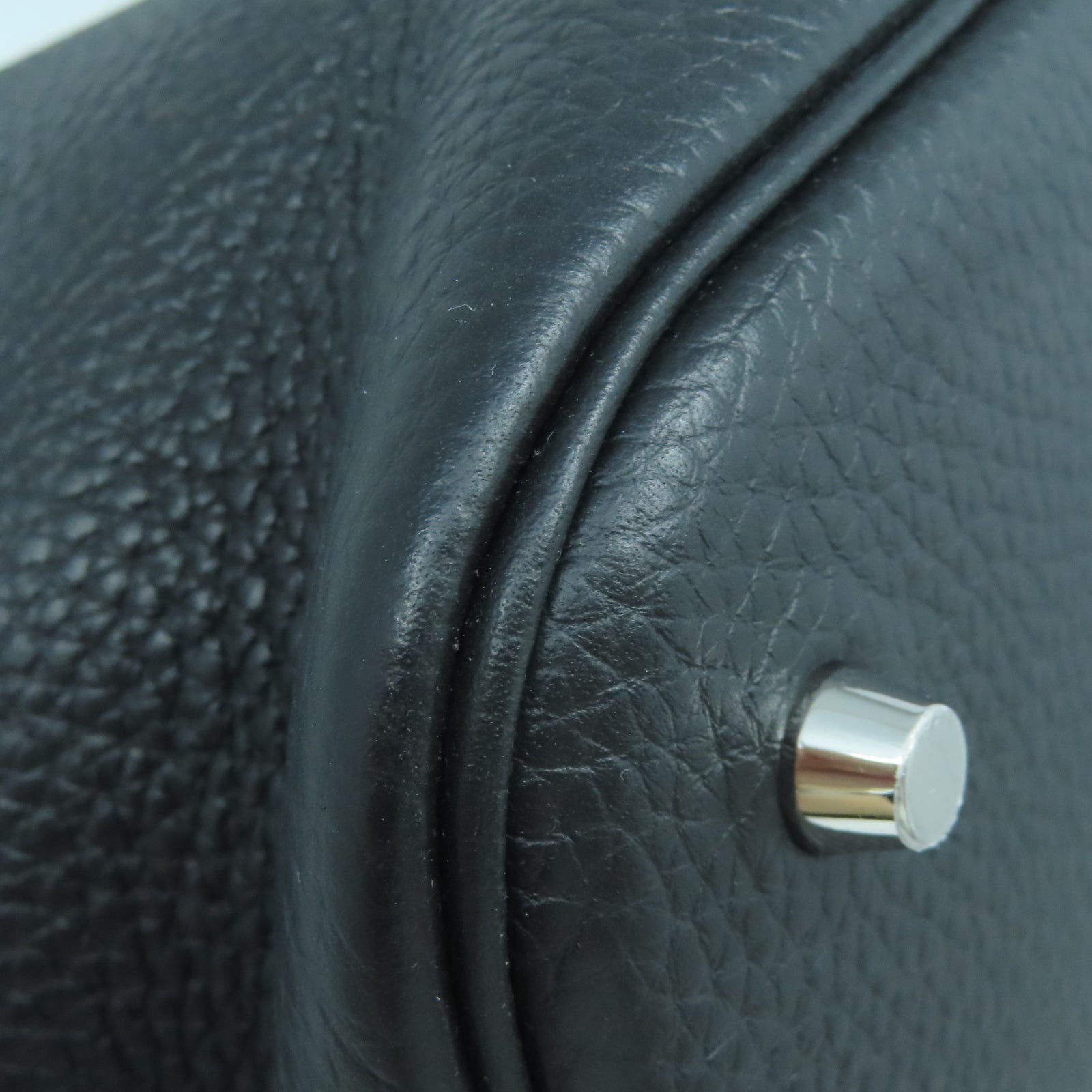 HERMES Taurillon Clemence皮革Picotin GM銀扣手挽袋黑色