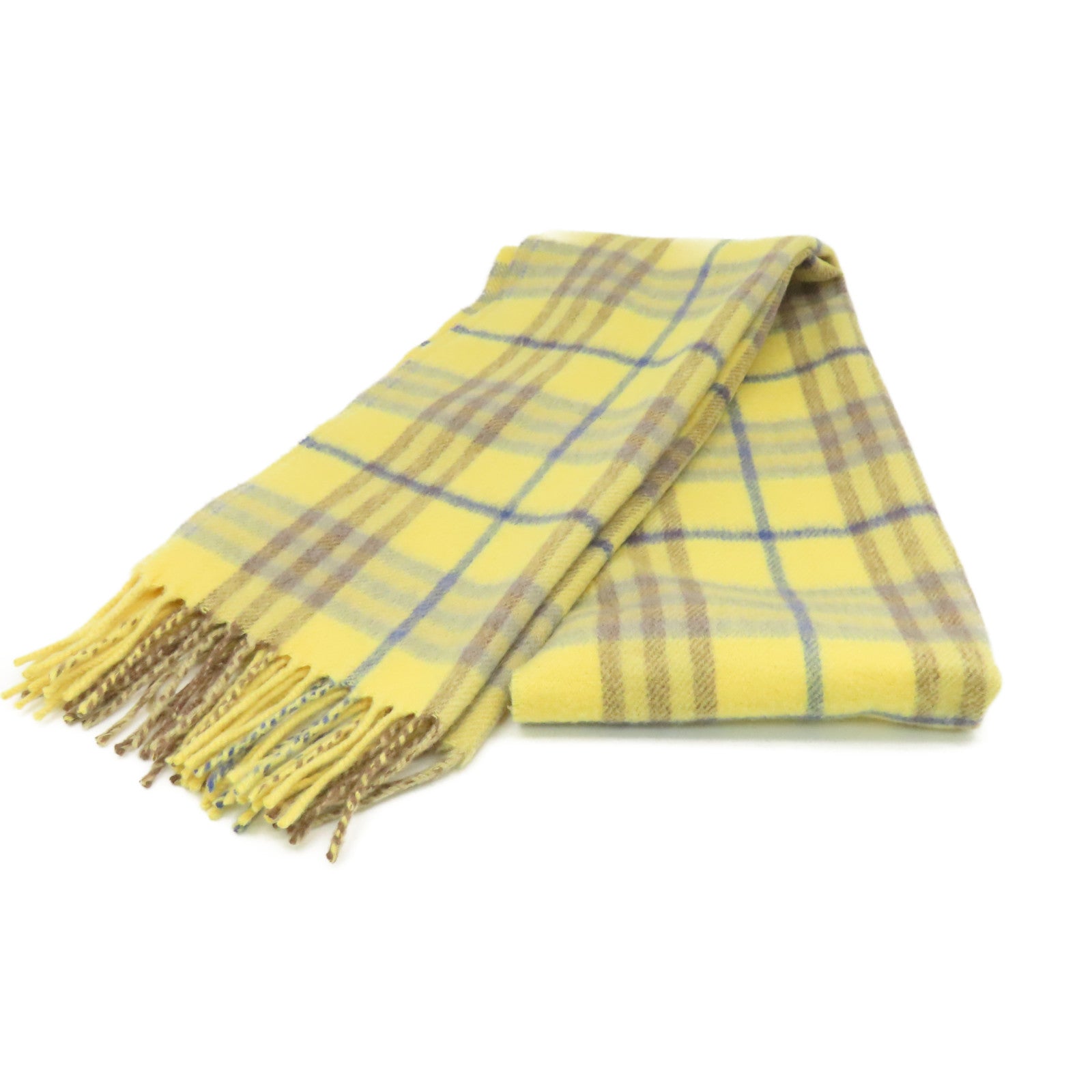 BURBERRY 【激減優惠】羊絨Scarf圍巾米黃色/彩色