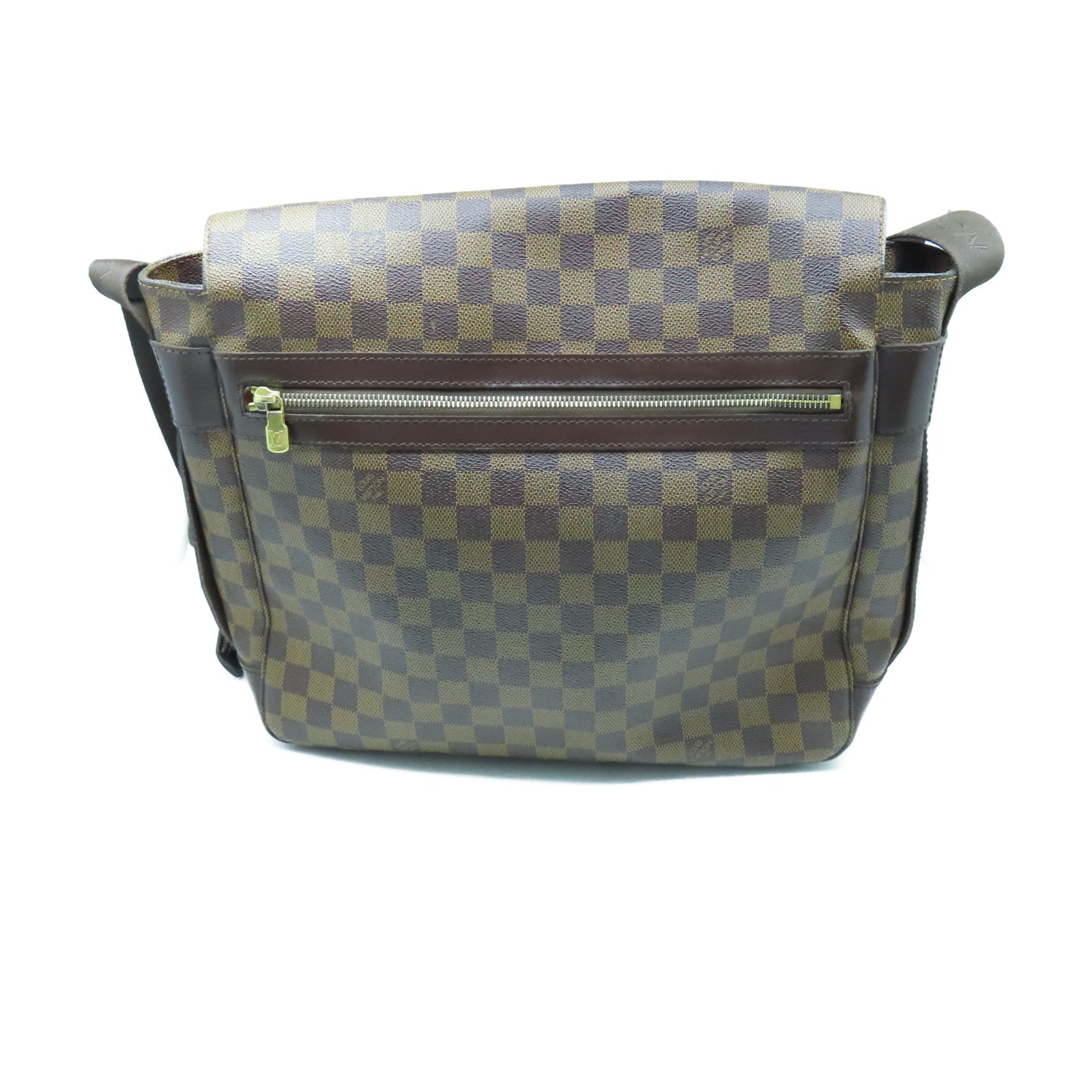 LOUIS VUITTON Damier Bastille Gold Buckle Shoulder Bag Brown