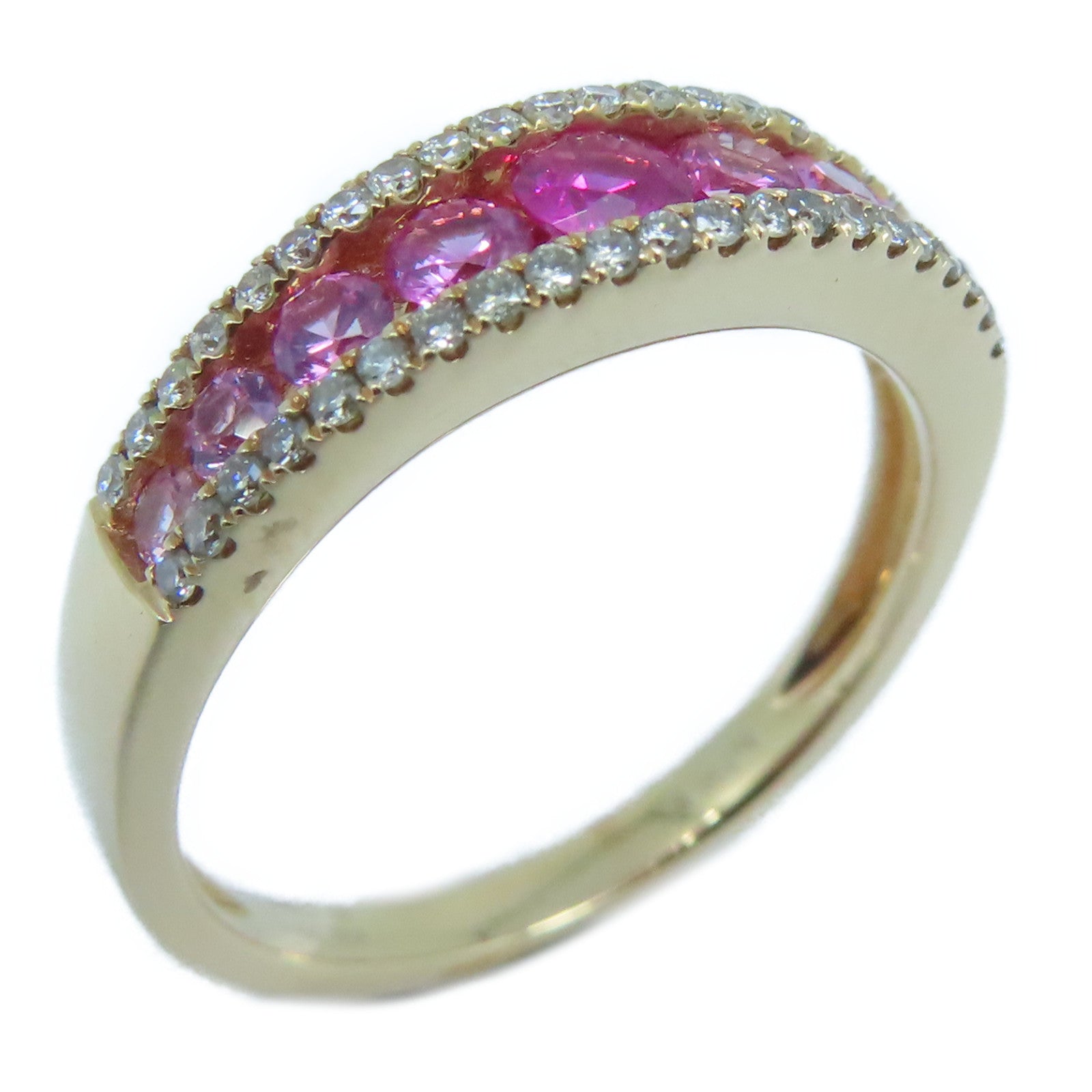 JEWELRY 【激減優惠】18K玫瑰金Diamond / Pink Sapphire Ring 0.173ct鑽石/0.59ct粉紅藍寶石戒指US#6
