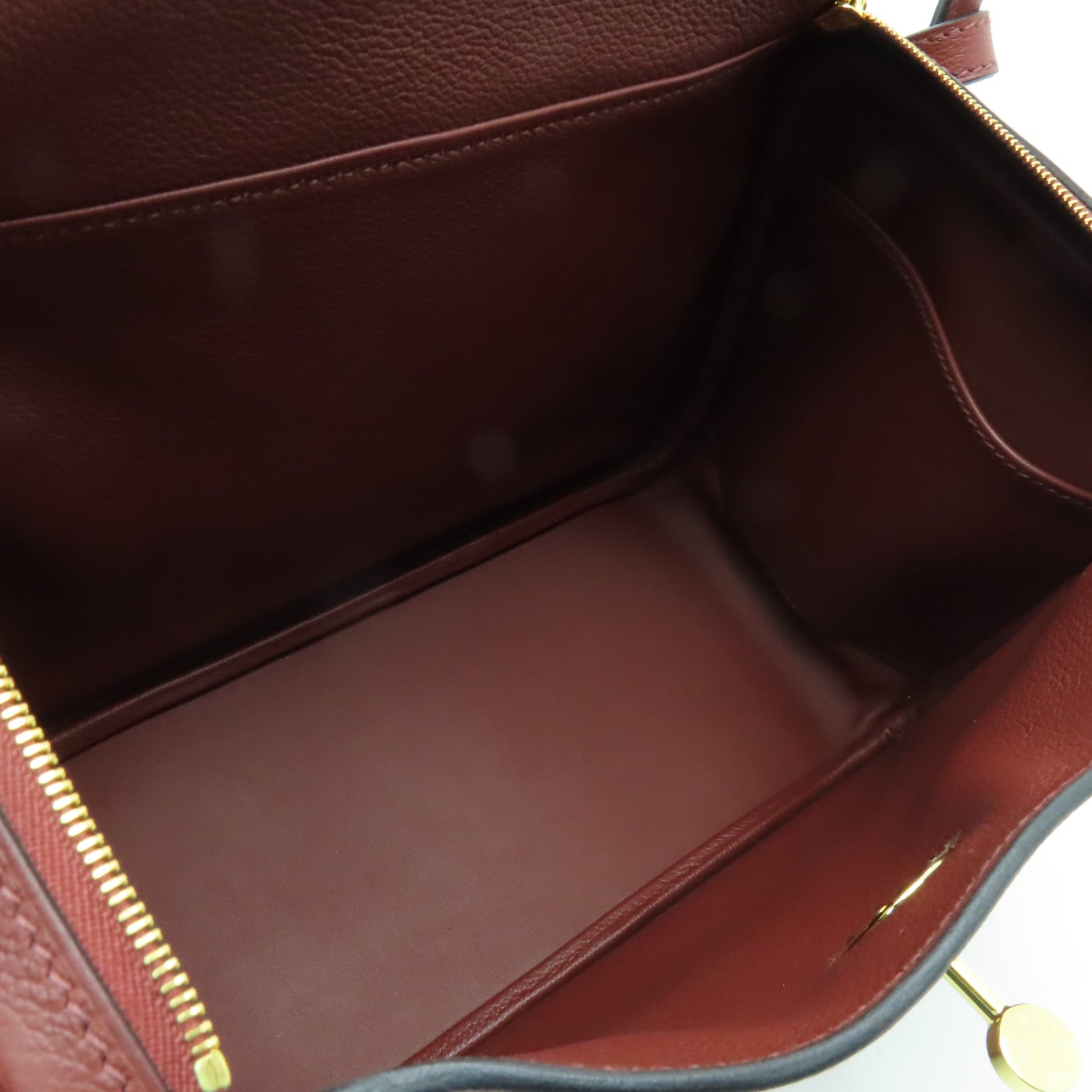 HERMES Evercolor皮革Lindy 26金扣手挽肩背兩用袋紅色