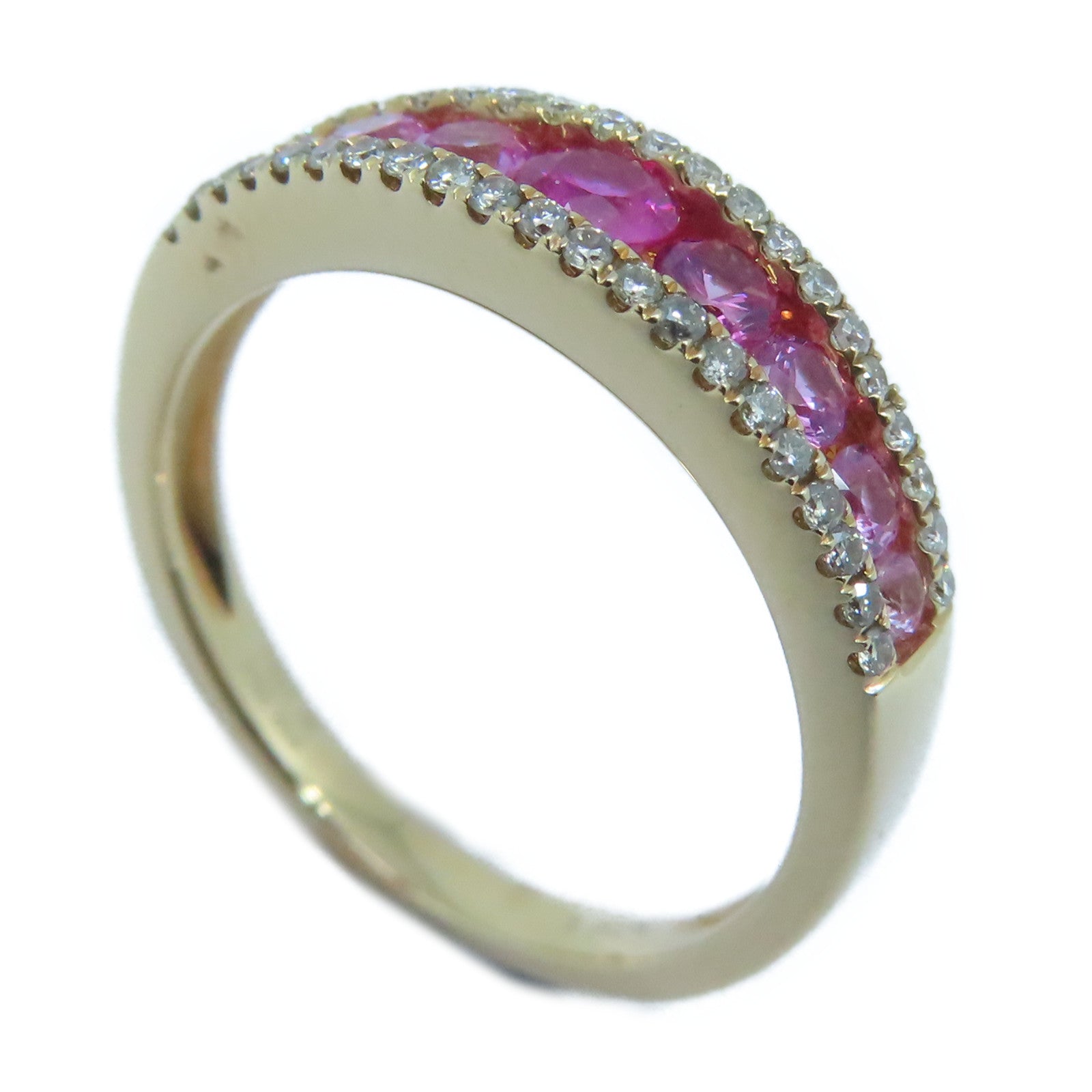JEWELRY 【激減優惠】18K玫瑰金Diamond / Pink Sapphire Ring 0.173ct鑽石/0.59ct粉紅藍寶石戒指US#6