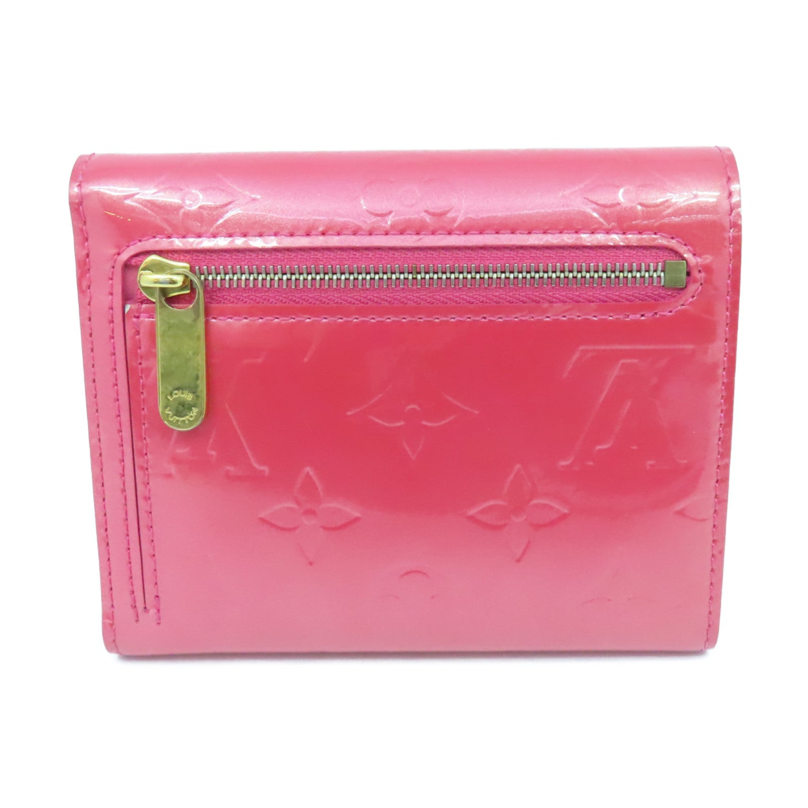 LOUIS VUITTON Vernis Wallet gold buckle wallet pink